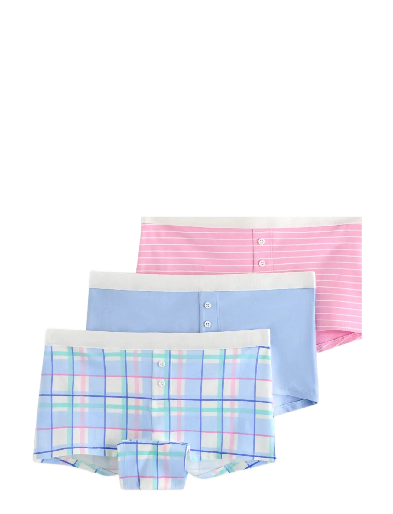 Lindex 3-pack boxer briefs - Panties - OFF WHITE / blue