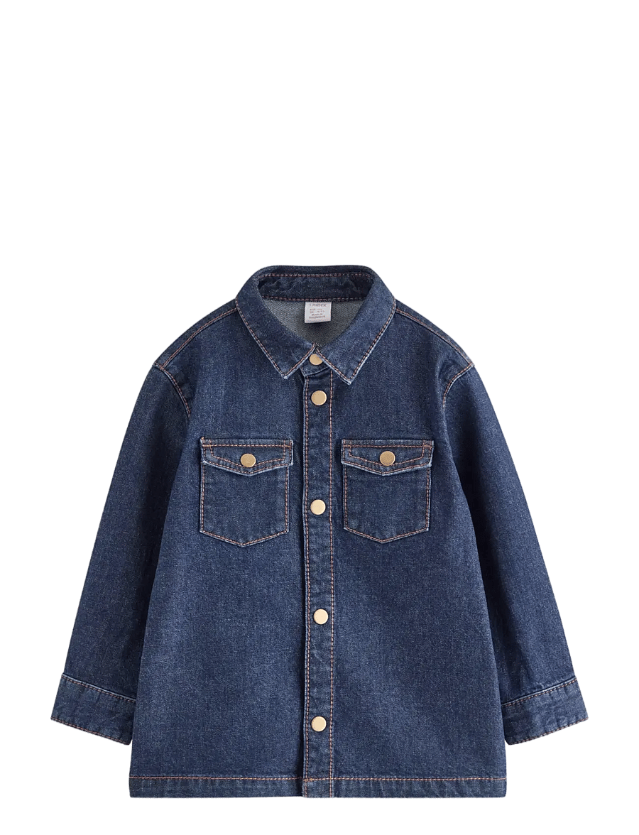 Lindex - Long-sleeved denim shirt - krekli ar garām piedurknēm - denim - 1