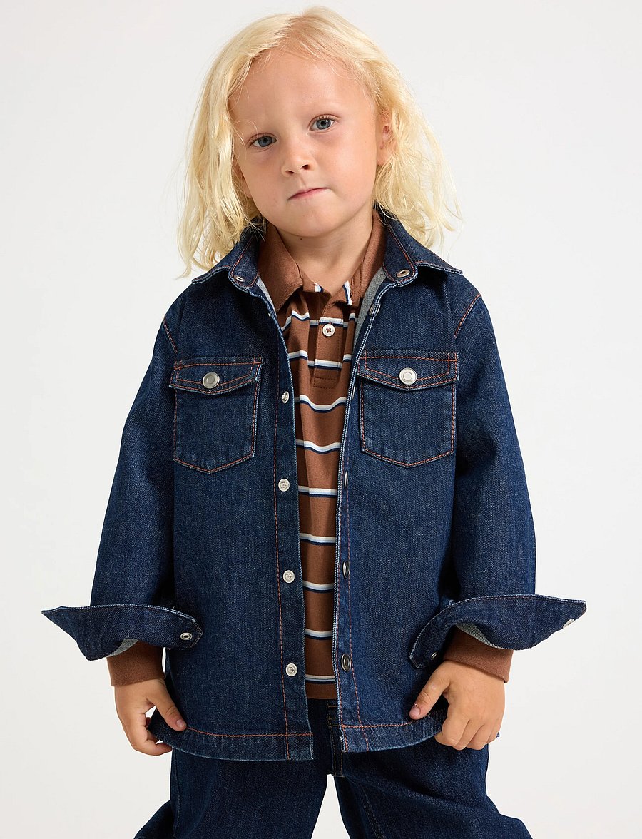 Lindex - Long-sleeved denim shirt - krekli ar garām piedurknēm - denim - 0
