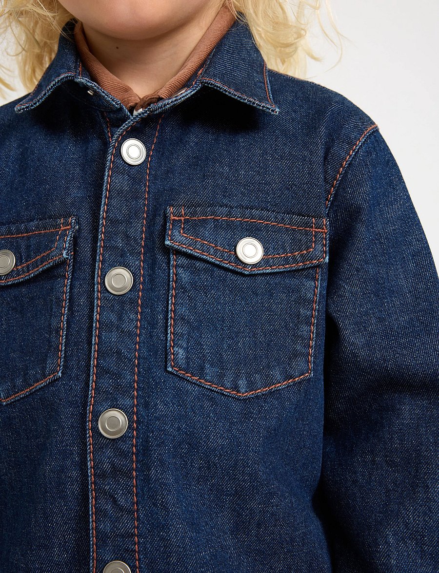 Lindex - Long-sleeved denim shirt - krekli ar garām piedurknēm - denim - 4