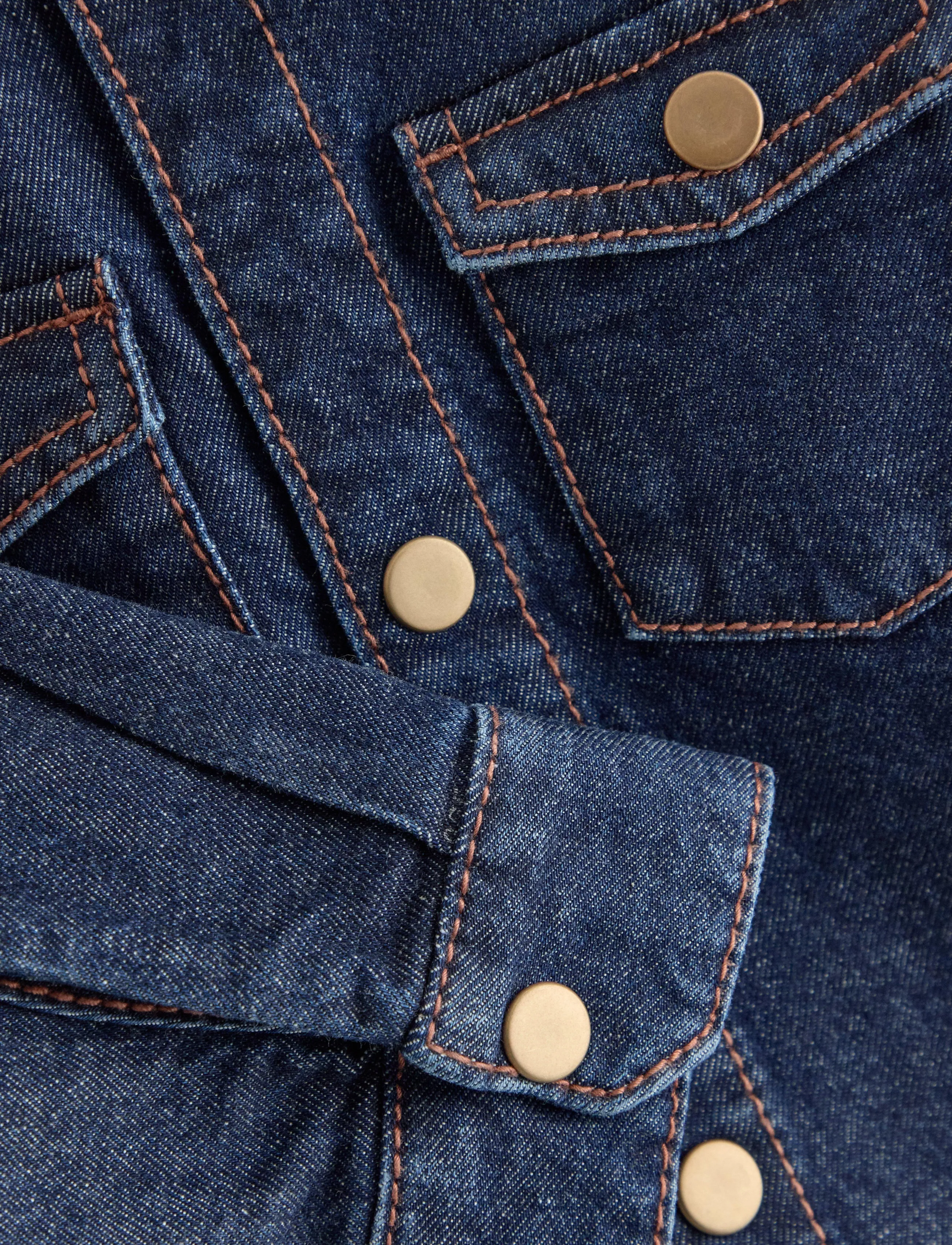 Lindex - Long-sleeved denim shirt - denim - 5