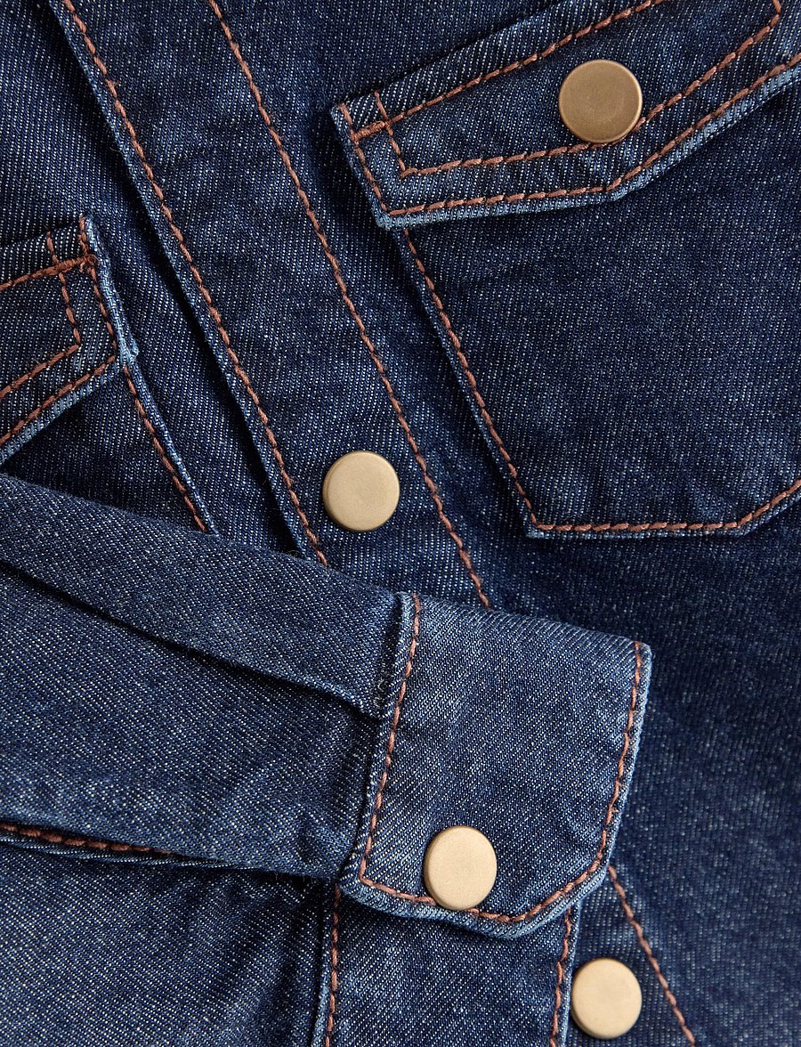 Lindex - Long-sleeved denim shirt - krekli ar garām piedurknēm - denim - 5