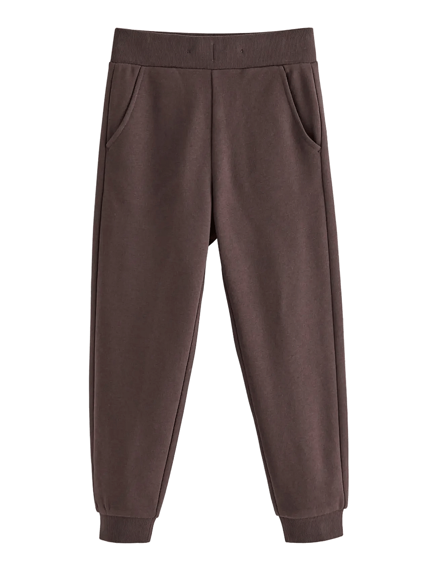 Lindex - Joggers with brushed inside - mjukisbyxor - dark brown - 1