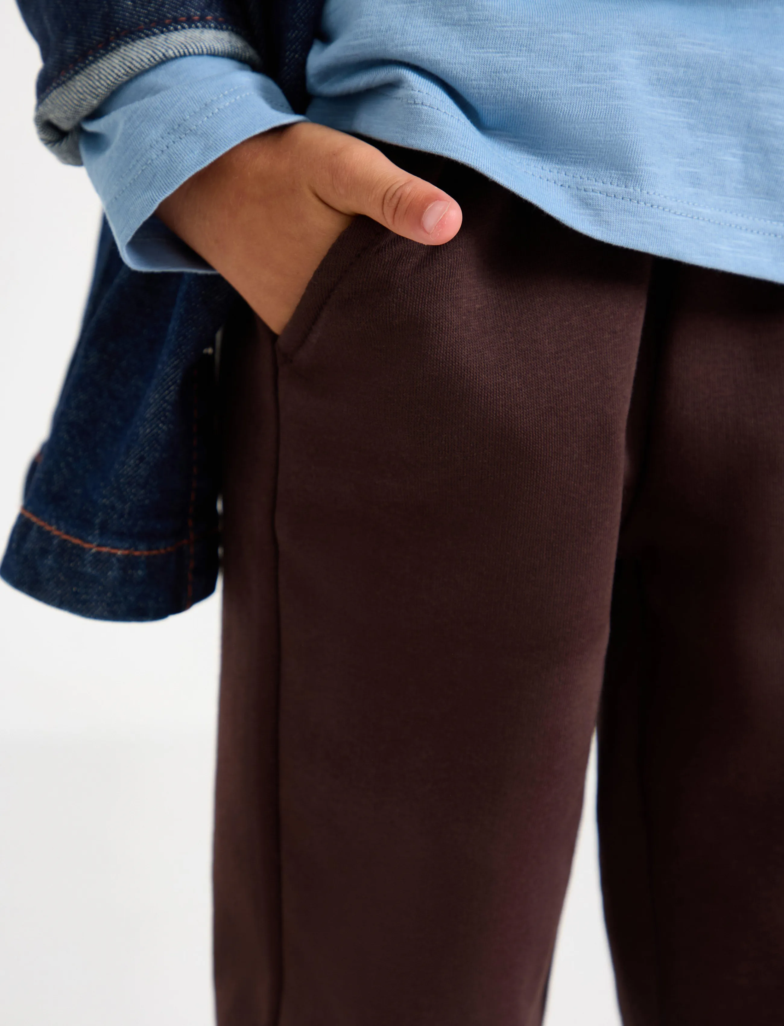 Lindex - Joggers with brushed inside - mjukisbyxor - dark brown - 4