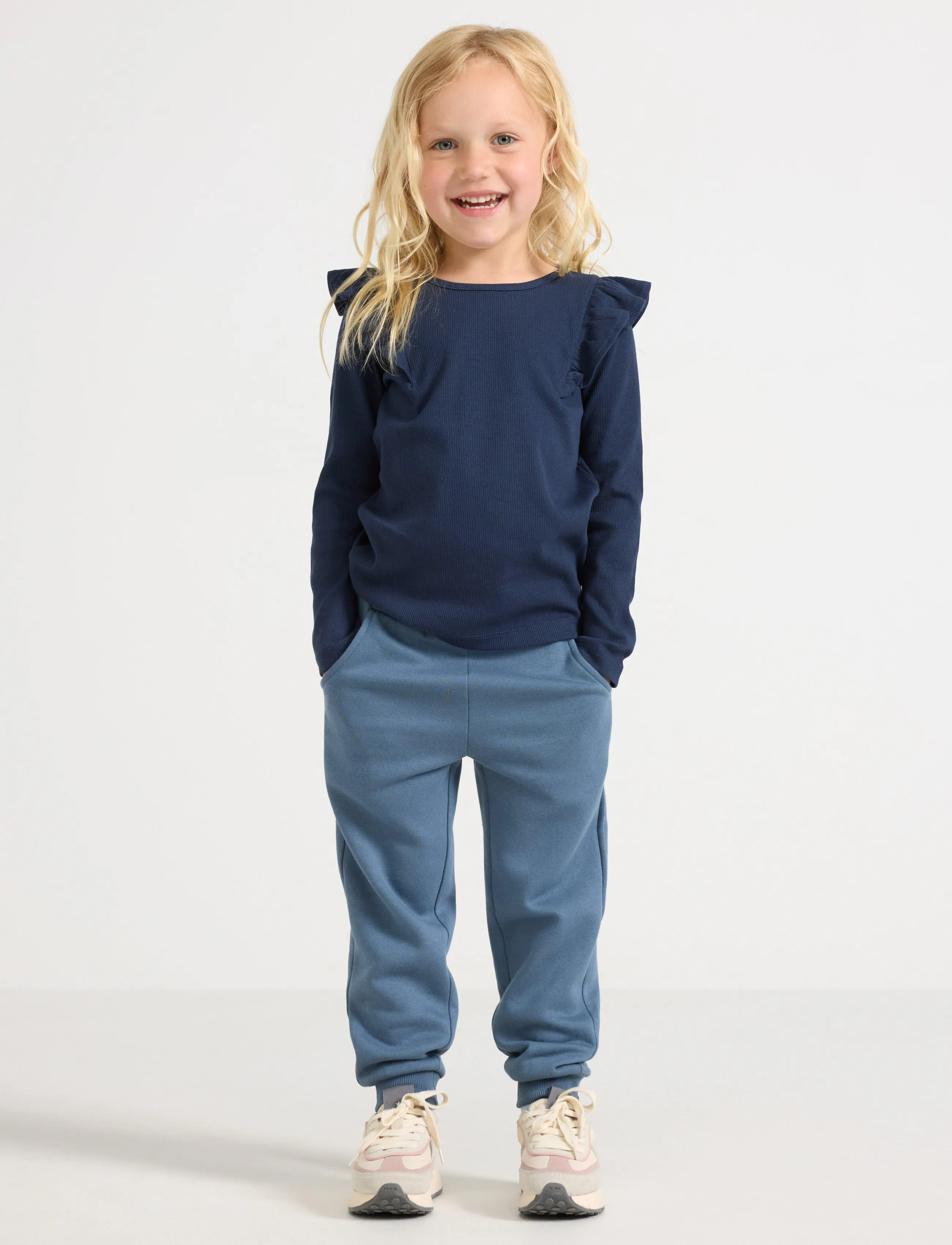Lindex Joggers With Brushed Inside, 98, Unterteile, Blau - Sweatpants, Kinder