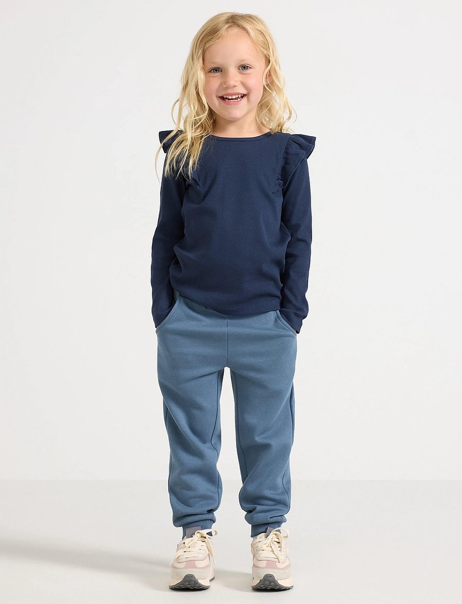 Lindex - Joggers with brushed inside - sweatpants - dark dusty blue - 0