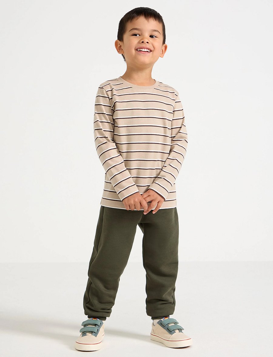 Lindex - Joggers with brushed inside - mjukisbyxor - dark khaki green - 0