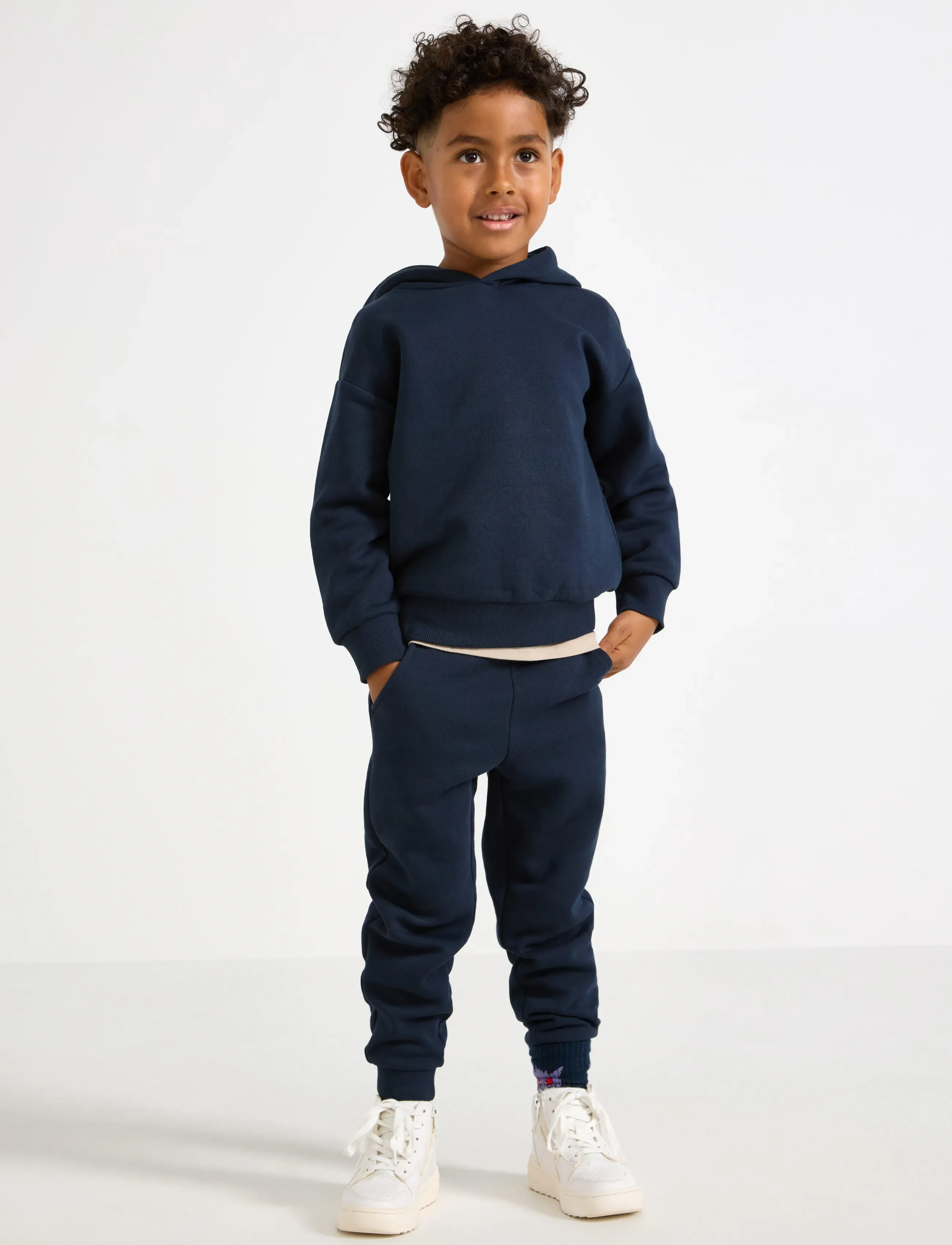 Lindex - Joggers with brushed inside - mjukisbyxor - navy - 0