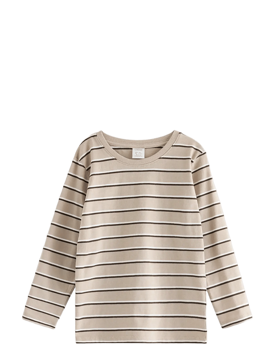 Lindex - Striped long-sleeved top - langärmelig - beige - 0