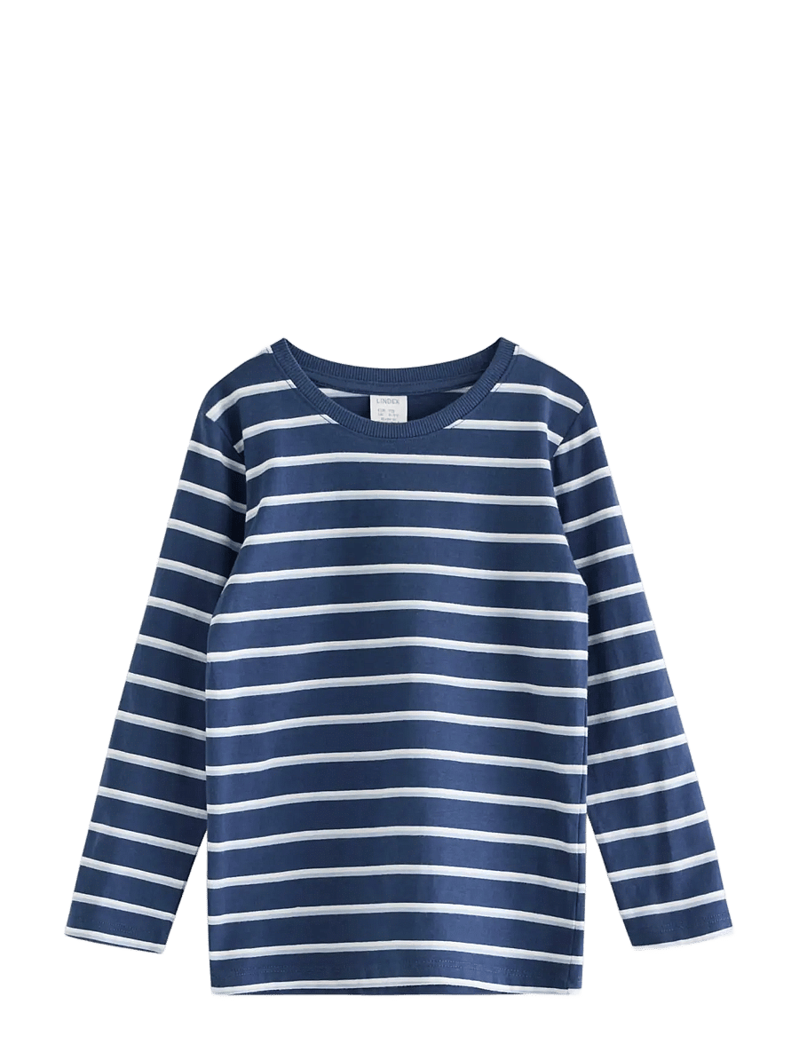 Lindex - Striped long-sleeved top - dark blue - 0