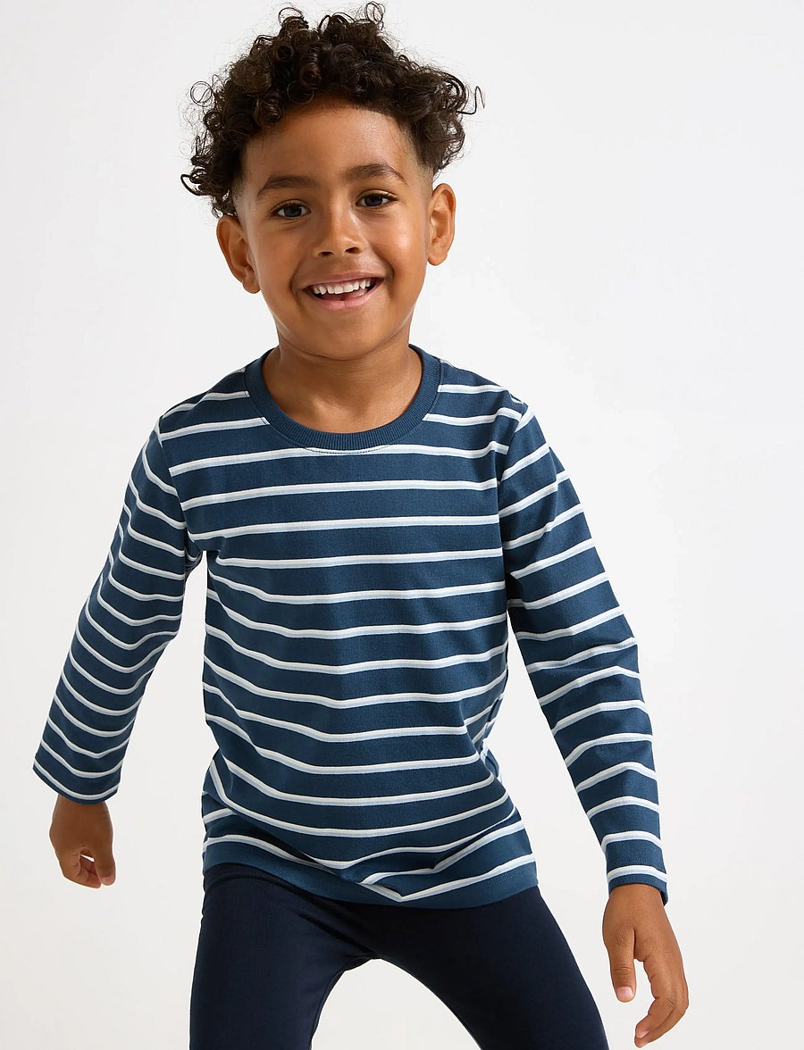 Lindex - Striped long-sleeved top - langärmelig - dark blue - 0