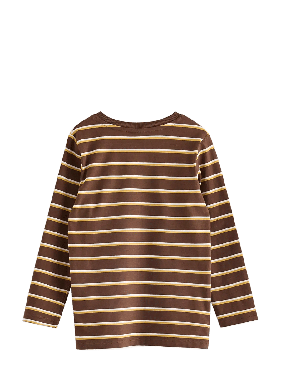 Lindex - Striped long-sleeved top - langärmelig - dark brown - 1