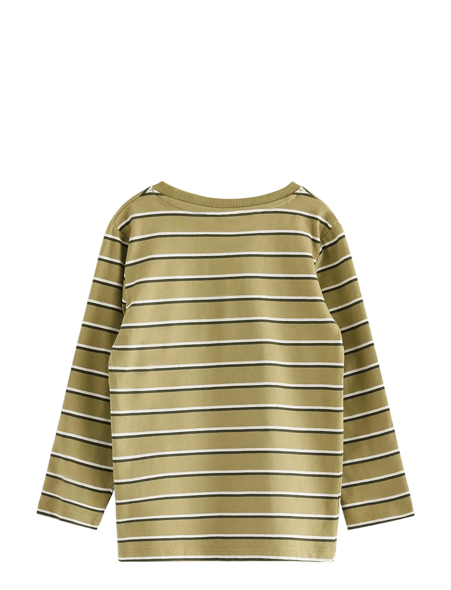 Lindex - Striped long-sleeved top - langärmelig - khaki - 1