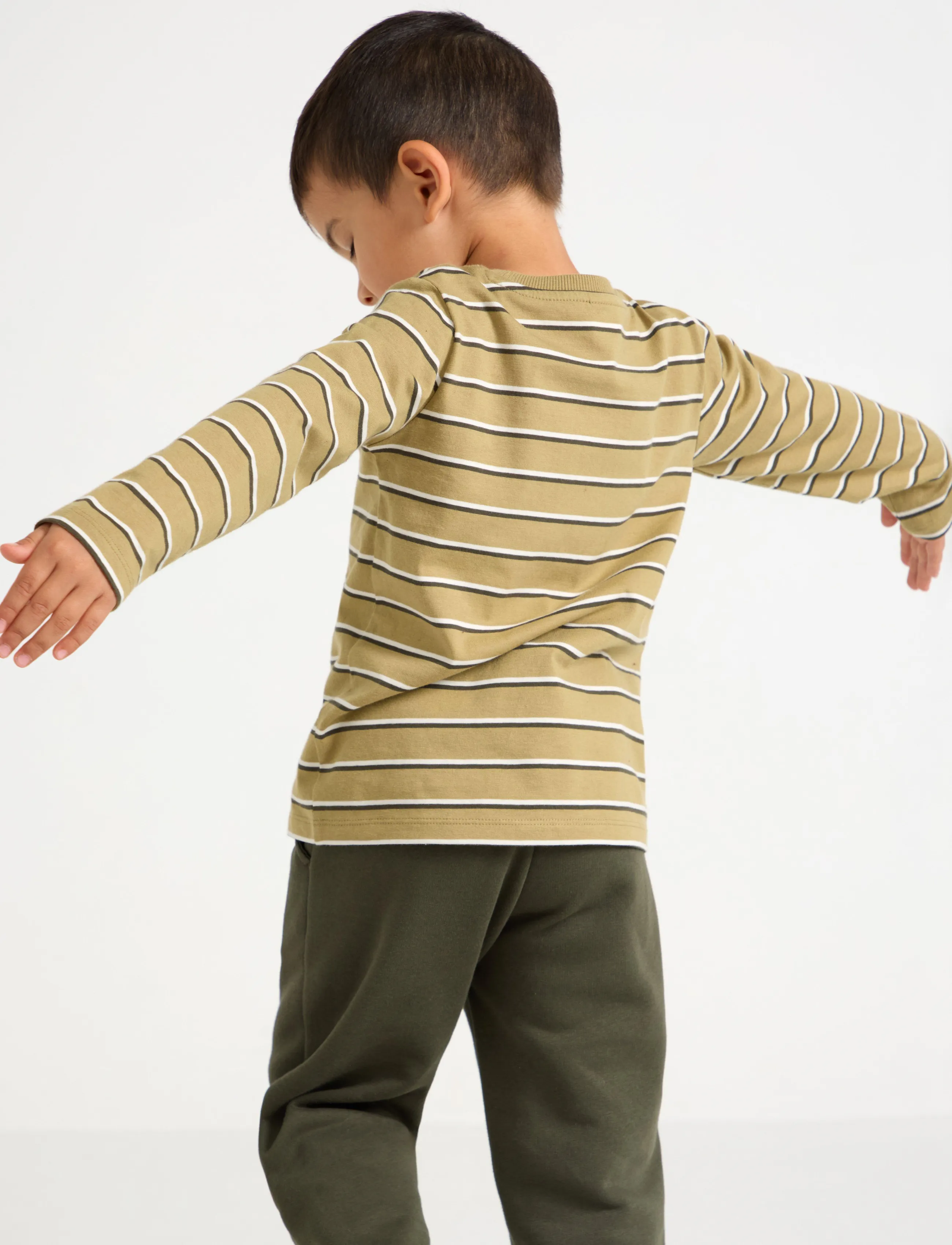 Lindex - Striped long-sleeved top - pikkade varrukatega t-särgid - khaki - 3