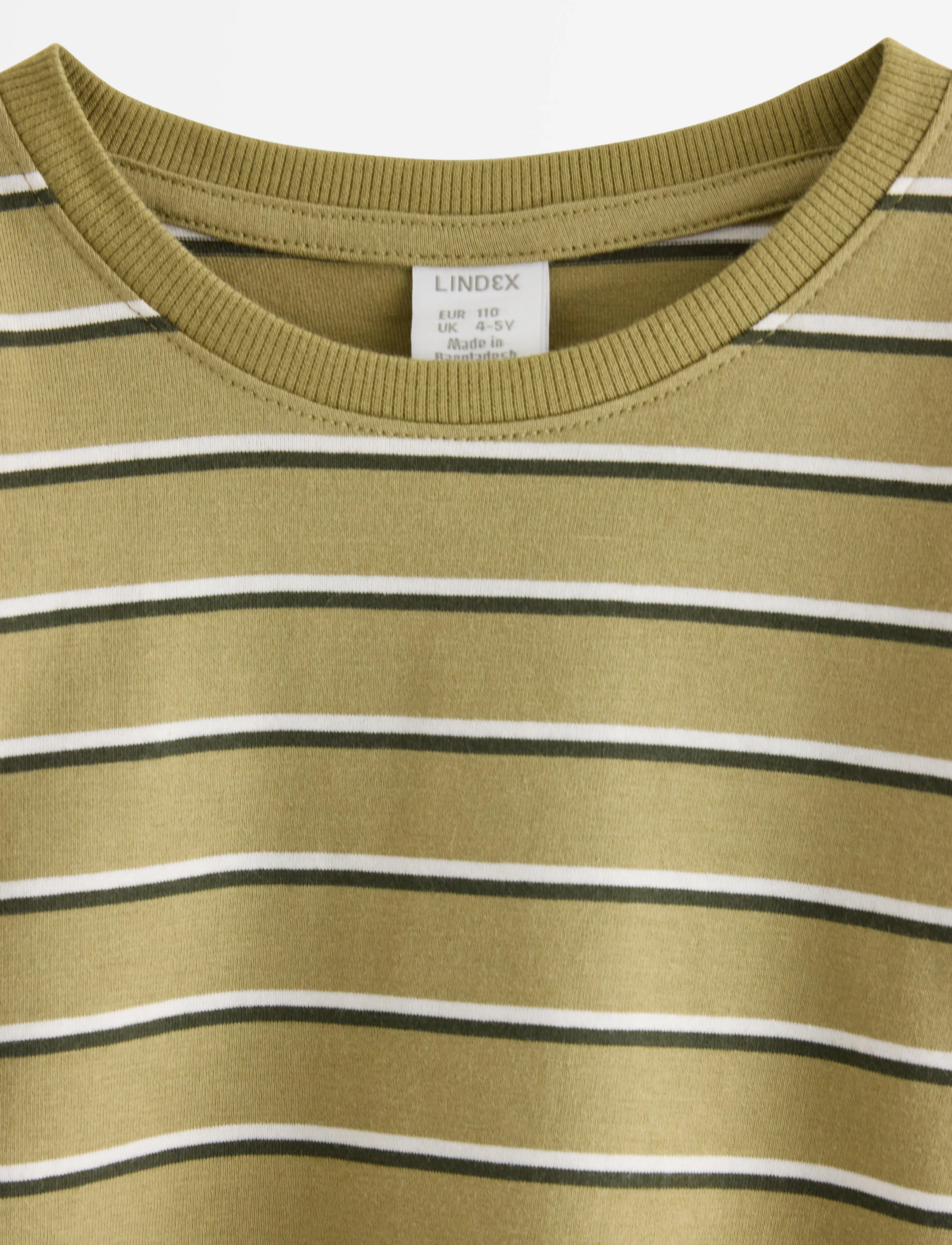 Lindex - Striped long-sleeved top - khaki - 2