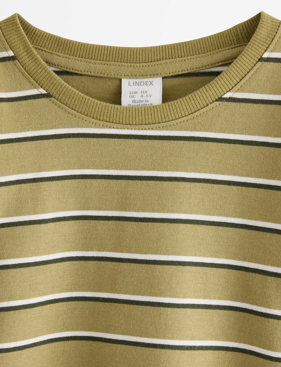 Lindex - Striped long-sleeved top - langärmelig - khaki - 2