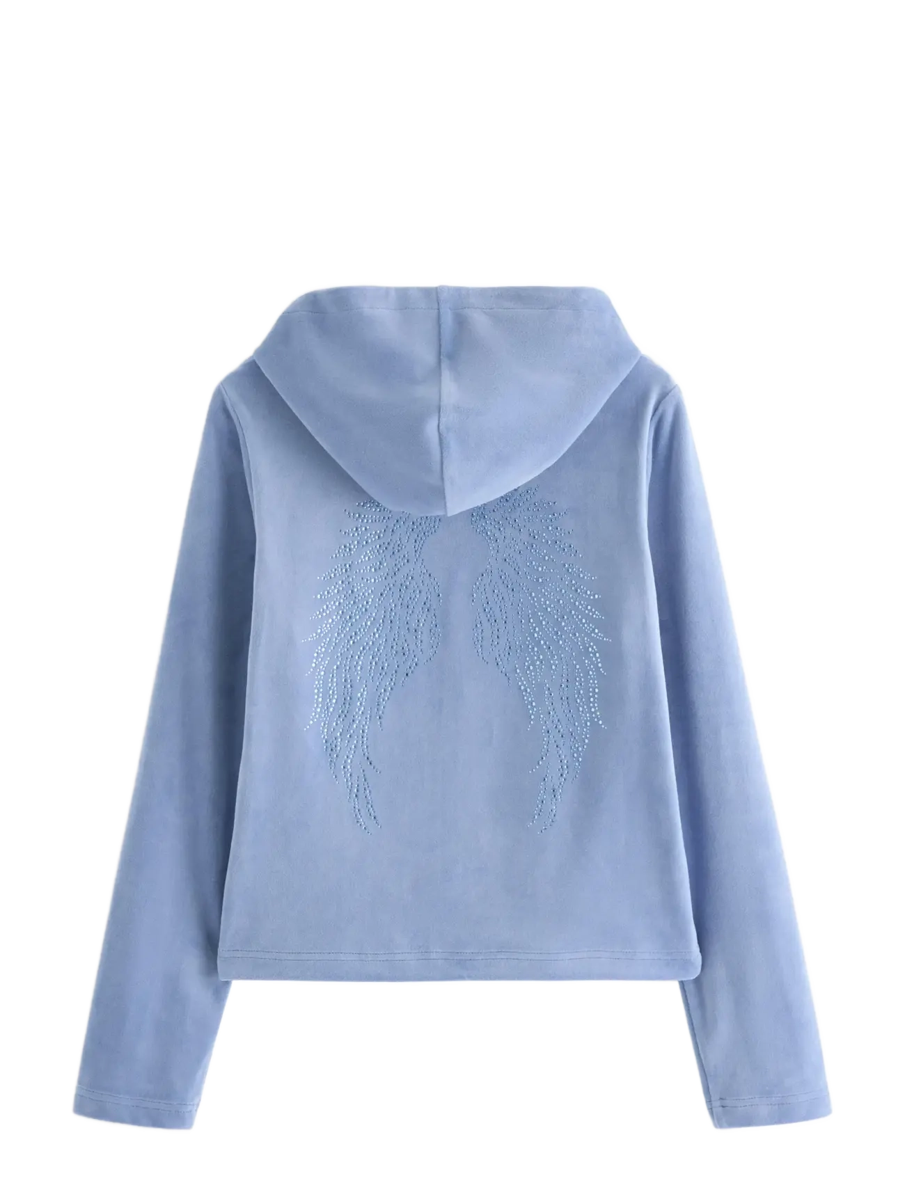 Lindex - Hoodie in velour - blue - 1