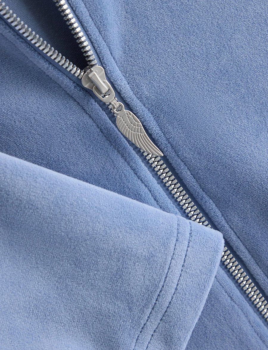 Lindex - Hoodie in velour - blue - 2