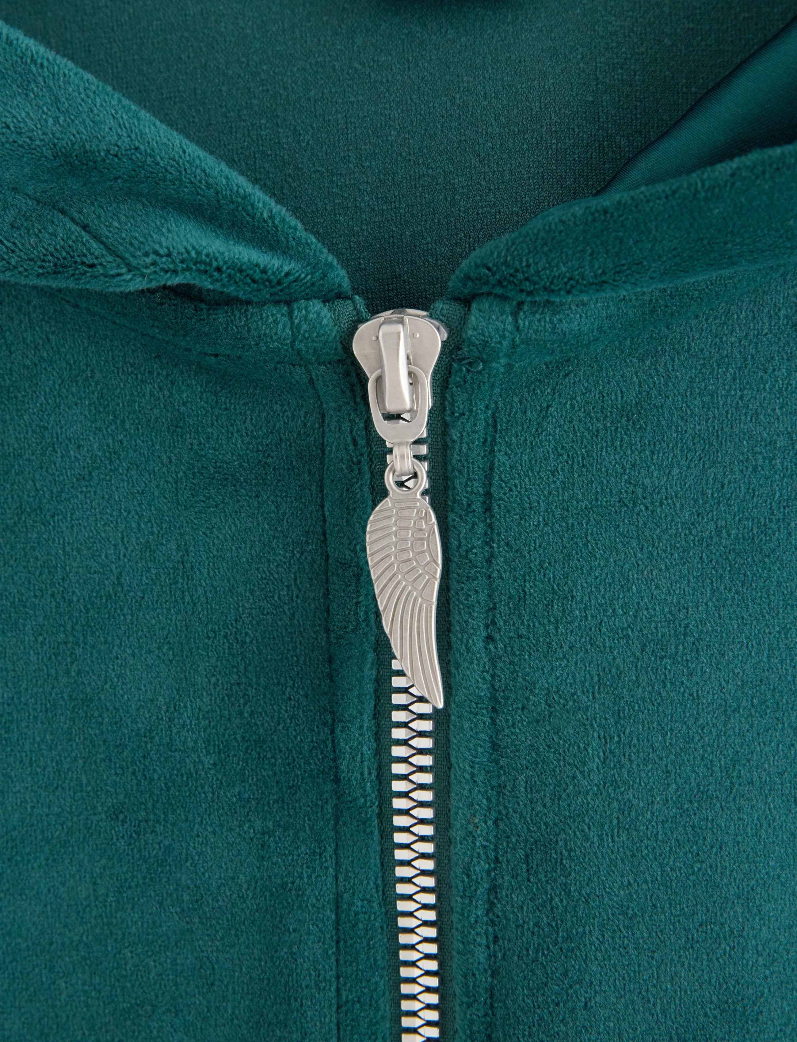 Lindex - Hoodie in velour - hættetrøjer - dark dusty turquoise - 2