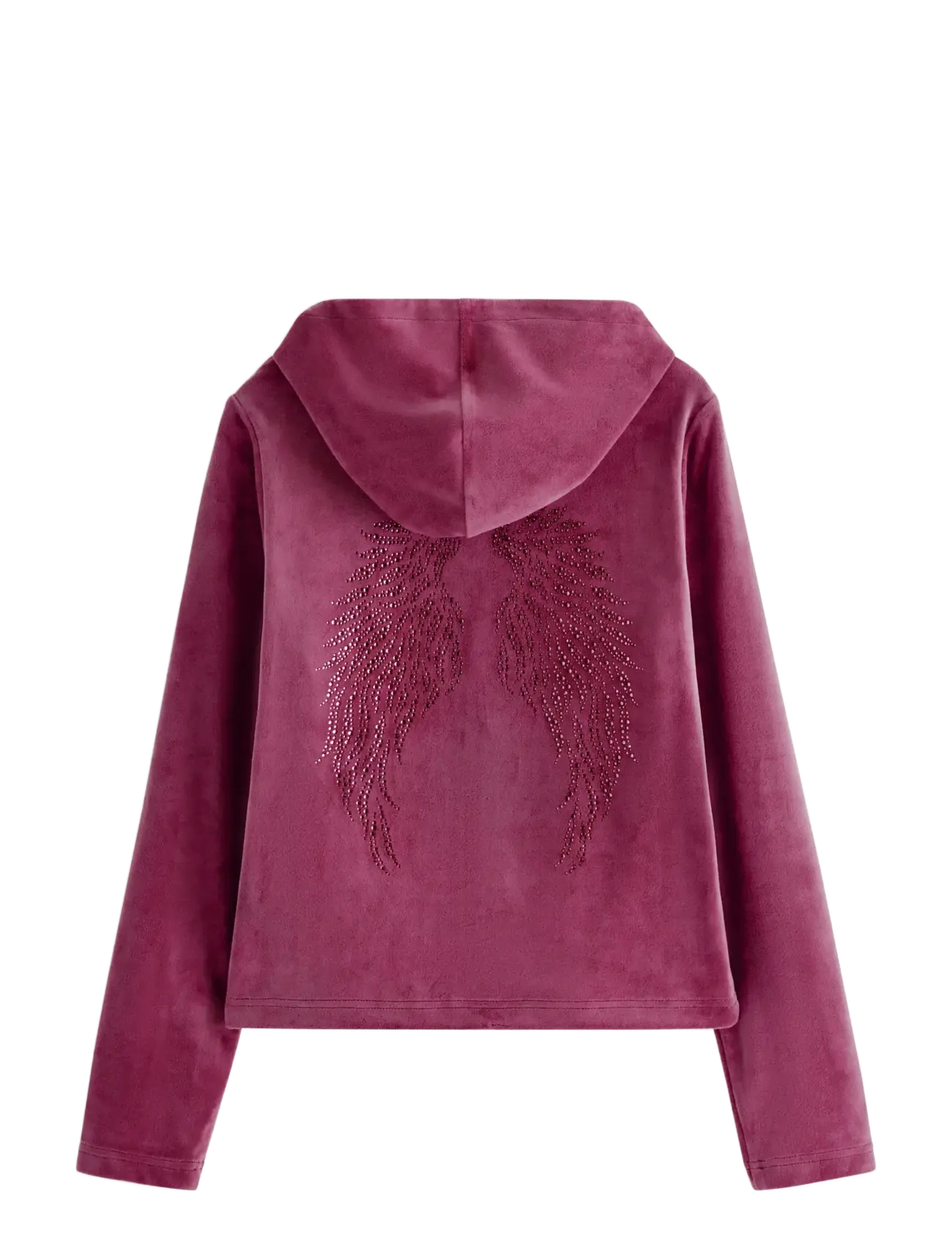 Lindex - Hoodie in velour - kapuzenpullover - dark red - 1