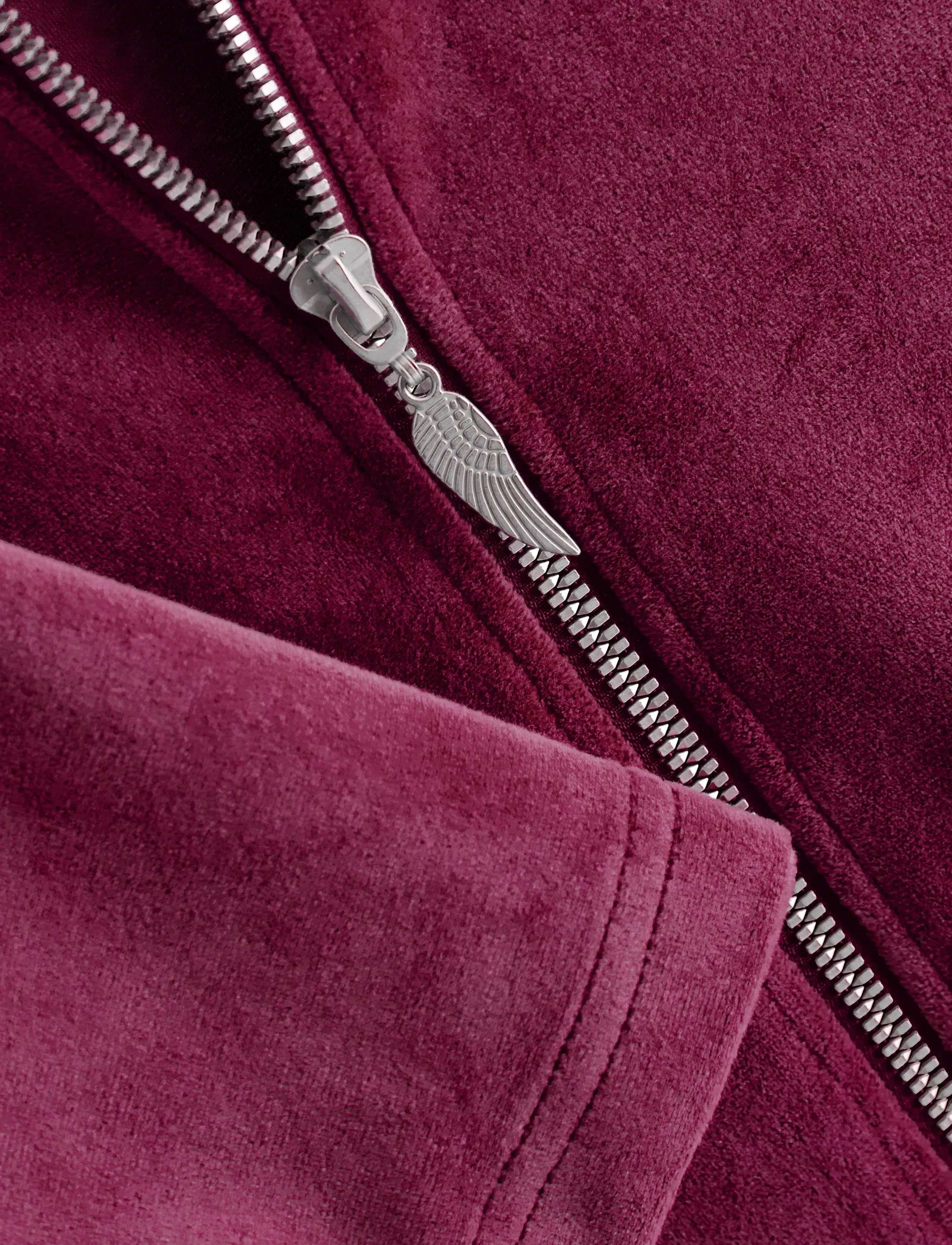 Lindex - Hoodie in velour - kapuzenpullover - dark red - 2