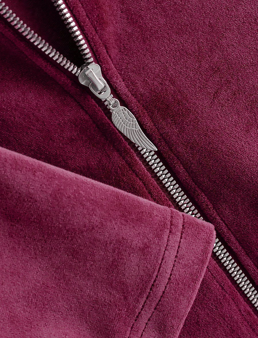 Lindex - Hoodie in velour - kapuzenpullover - dark red - 2