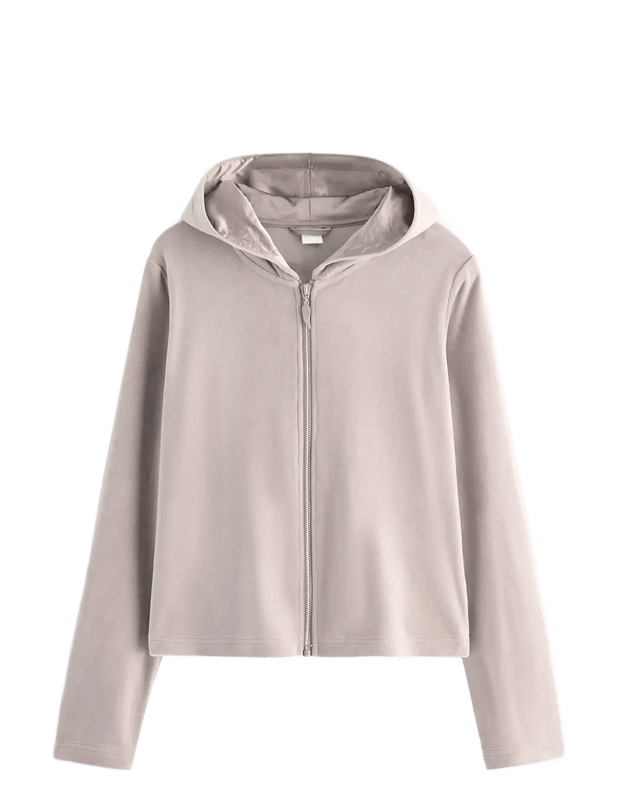 Lindex - Hoodie in velour - kapuzenpullover - light grey - 0