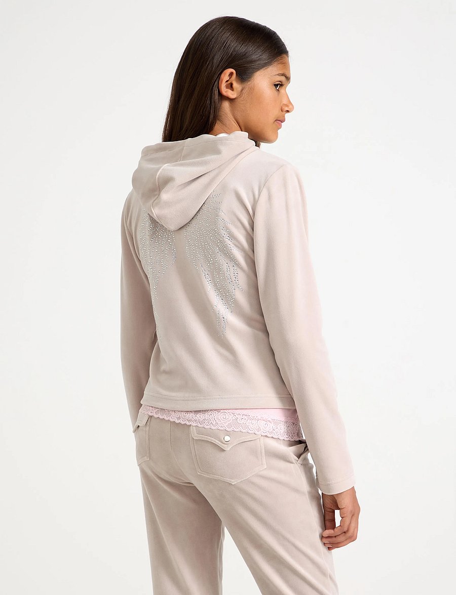 Lindex - Hoodie in velour - kapuzenpullover - light grey - 3