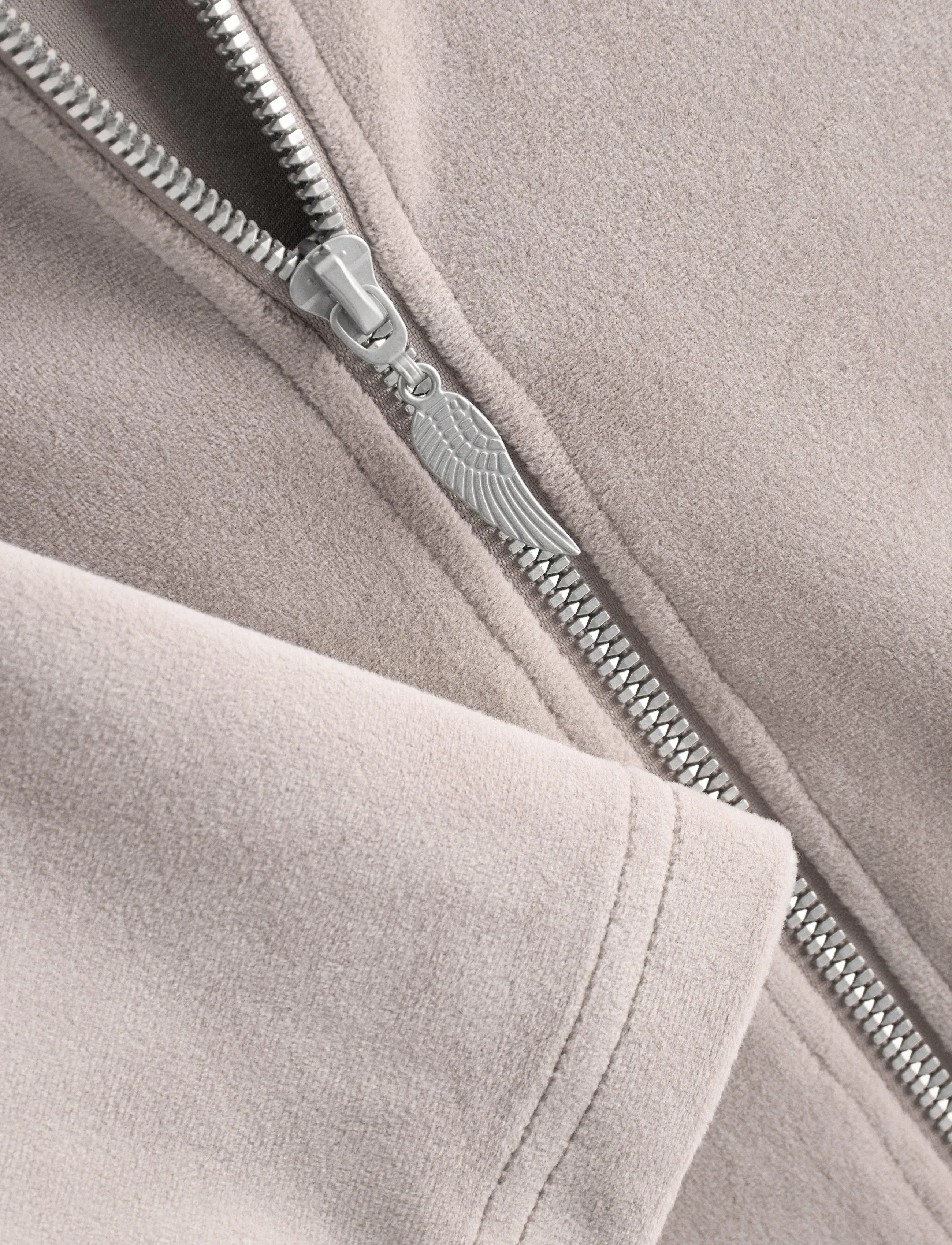 Lindex - Hoodie in velour - kapuzenpullover - light grey - 2