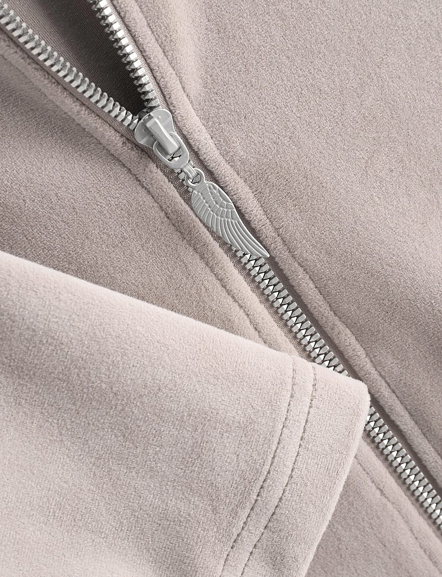 Lindex - Hoodie in velour - kapuzenpullover - light grey - 2