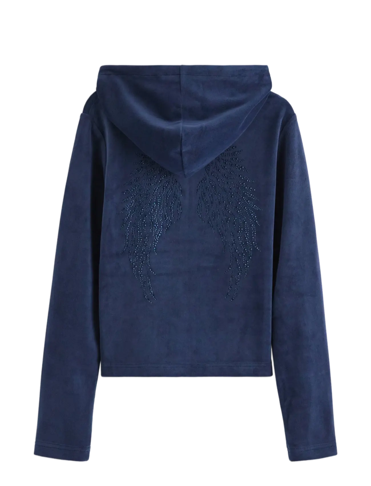 Lindex - Hoodie in velour - hættetrøjer - navy - 1