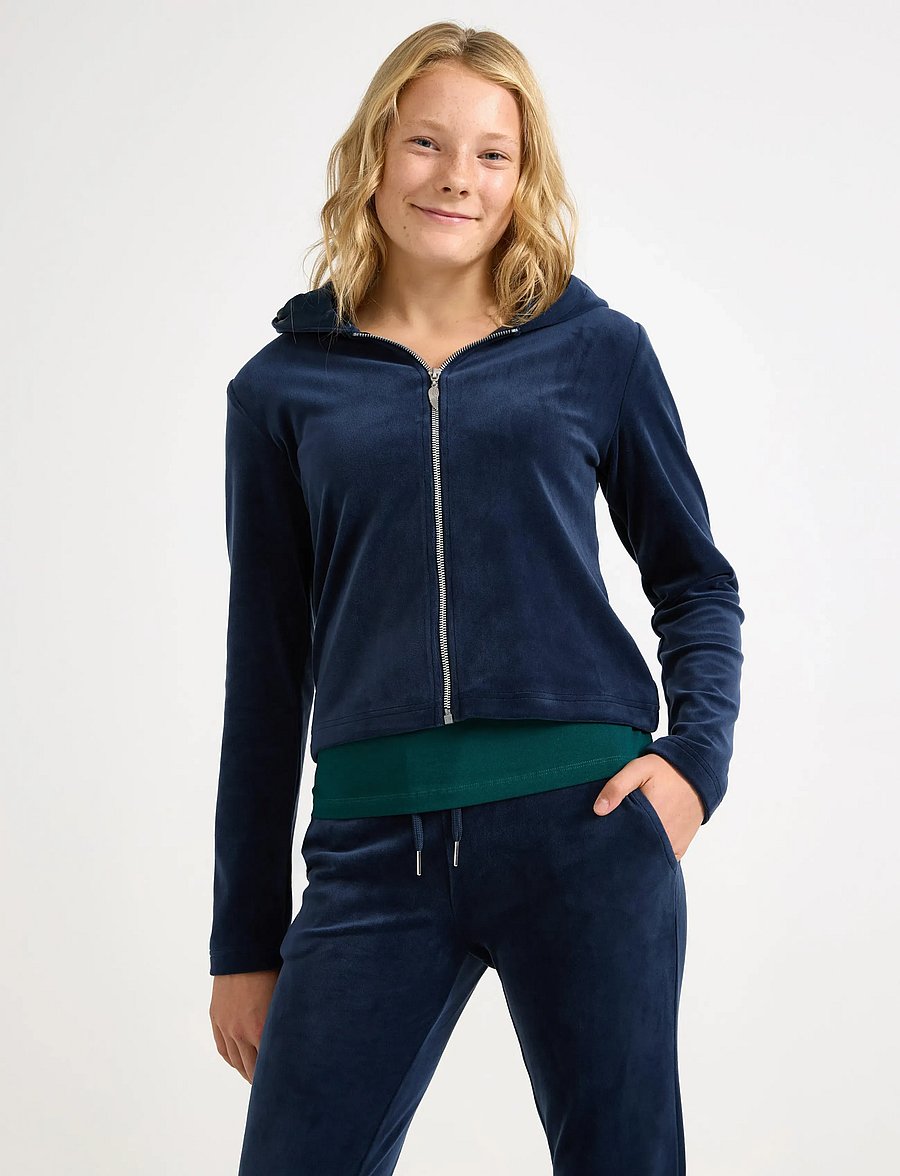 Lindex - Hoodie in velour - kapuutsiga pusad - navy - 0