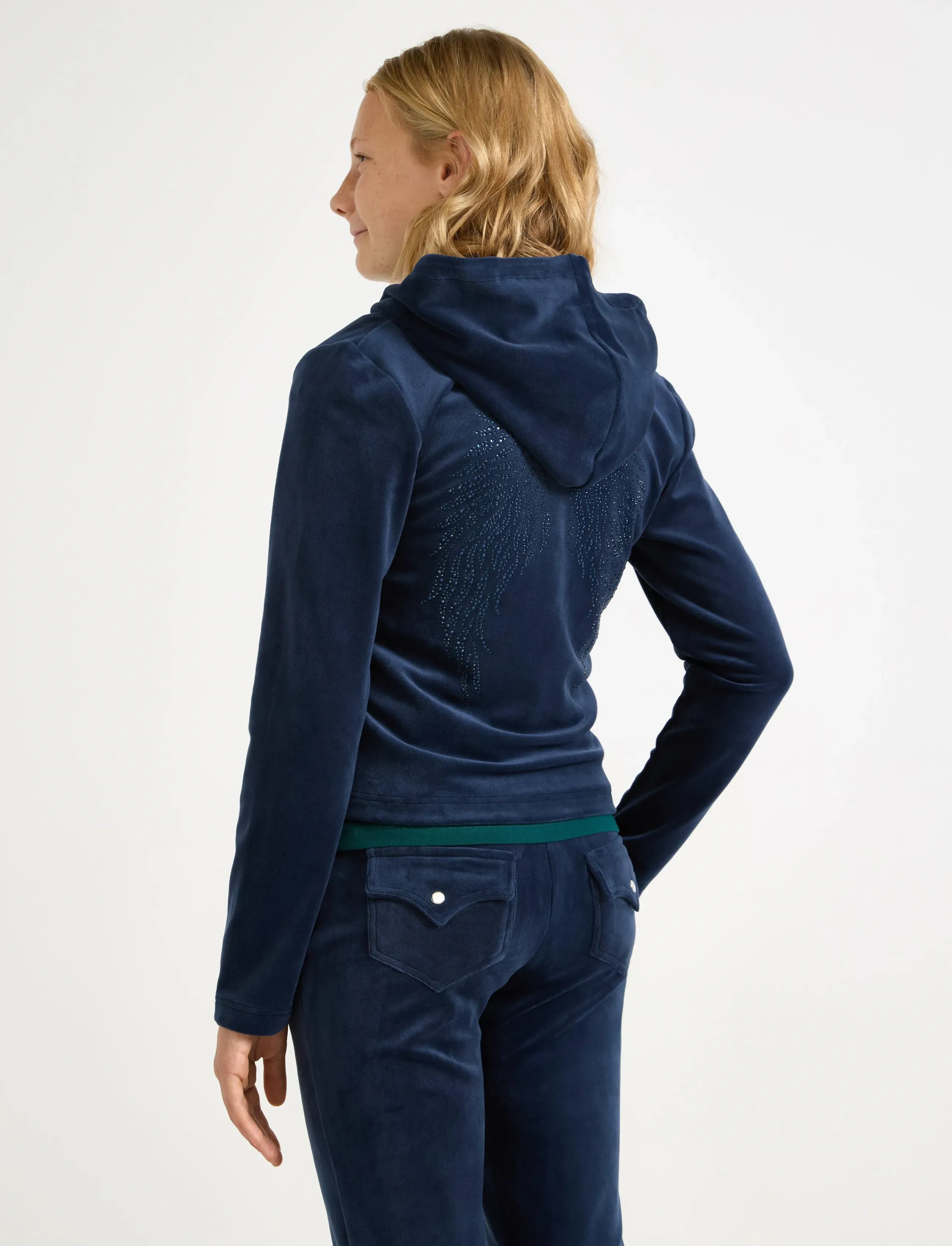 Lindex - Hoodie in velour - kapuutsiga pusad - navy - 3