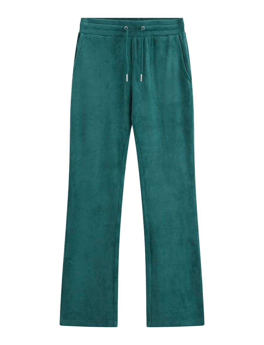 Lindex - Velour trousers - bukser - dark dusty turquoise - 0