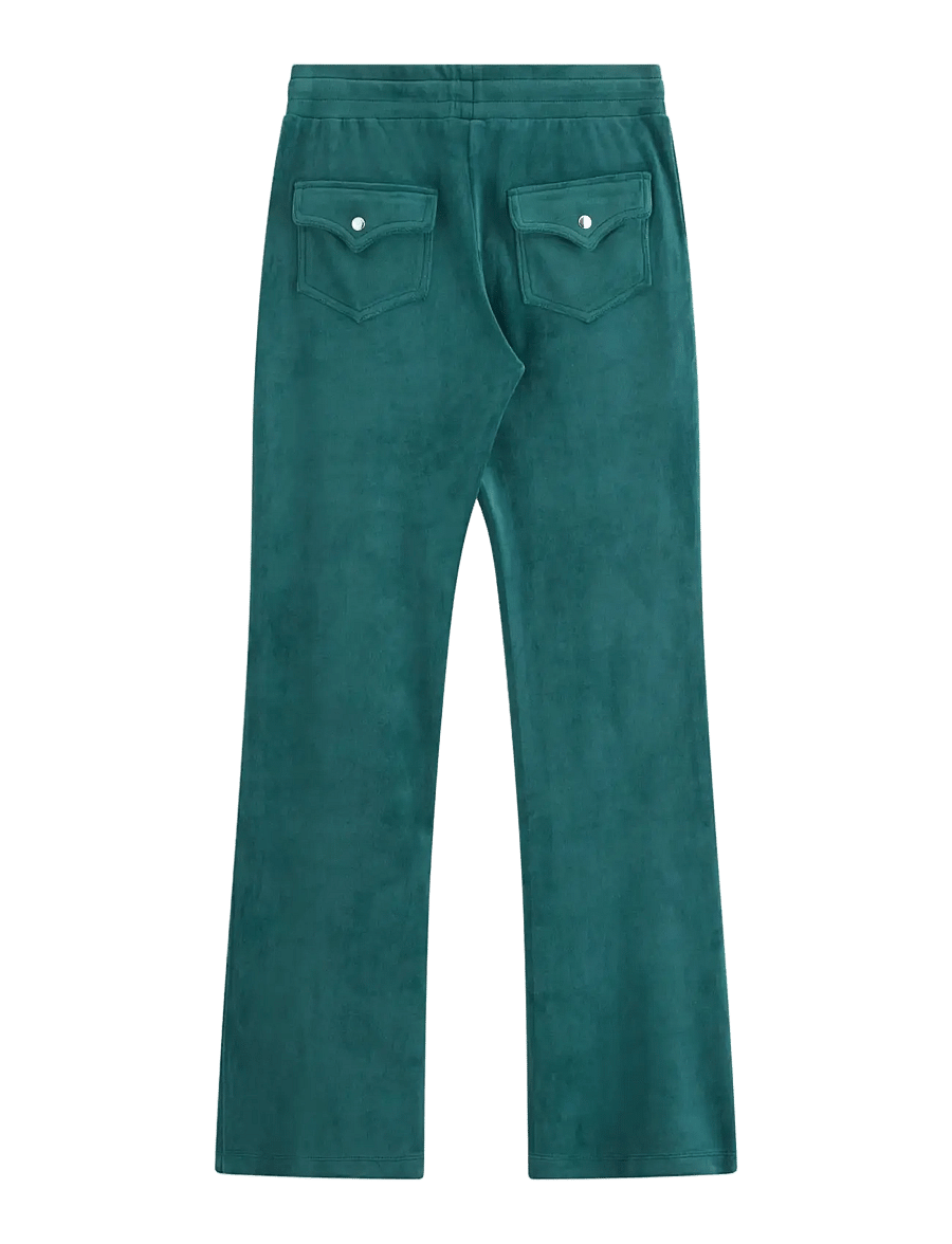 Lindex - Velour trousers - bukser - dark dusty turquoise - 1