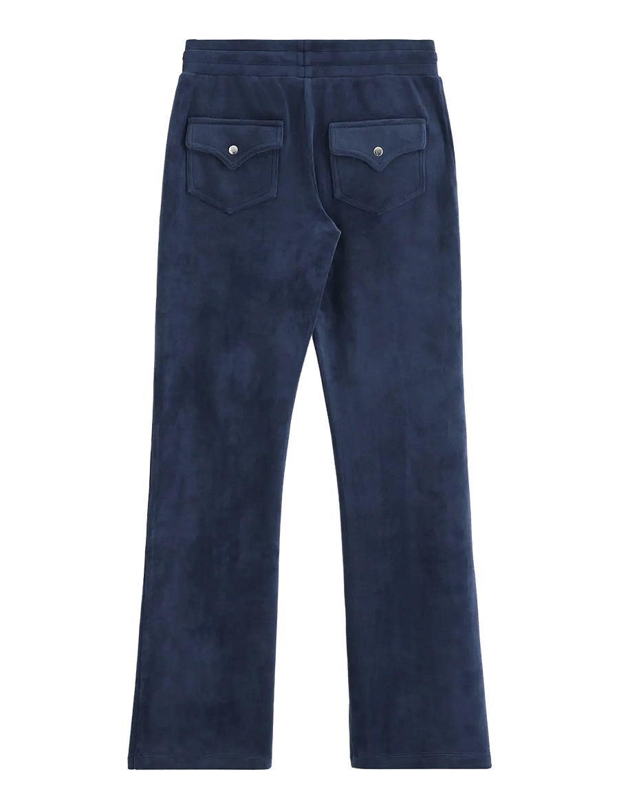 Lindex - Velour trousers - bukser - navy - 1