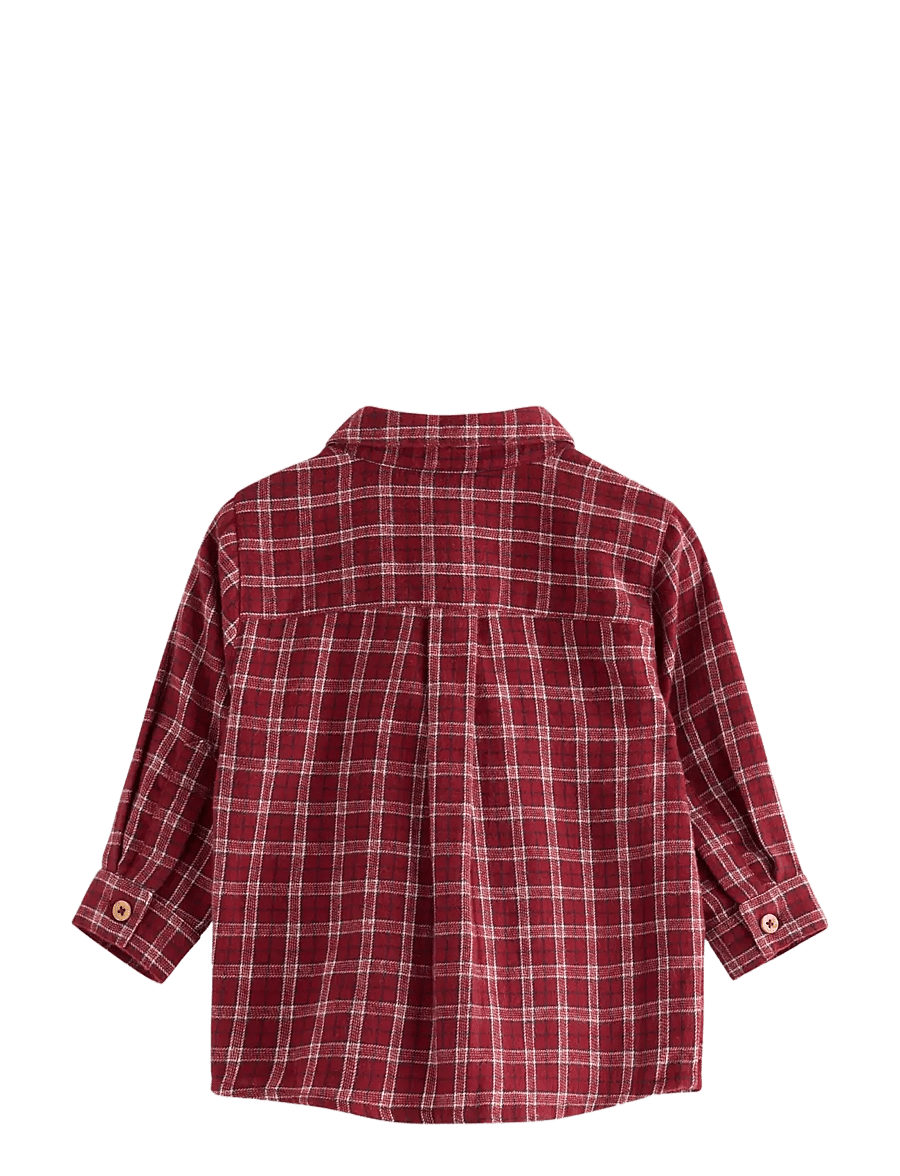 Lindex - Long-sleeved flannel shirt - langärmlige hemden - dark red - 1