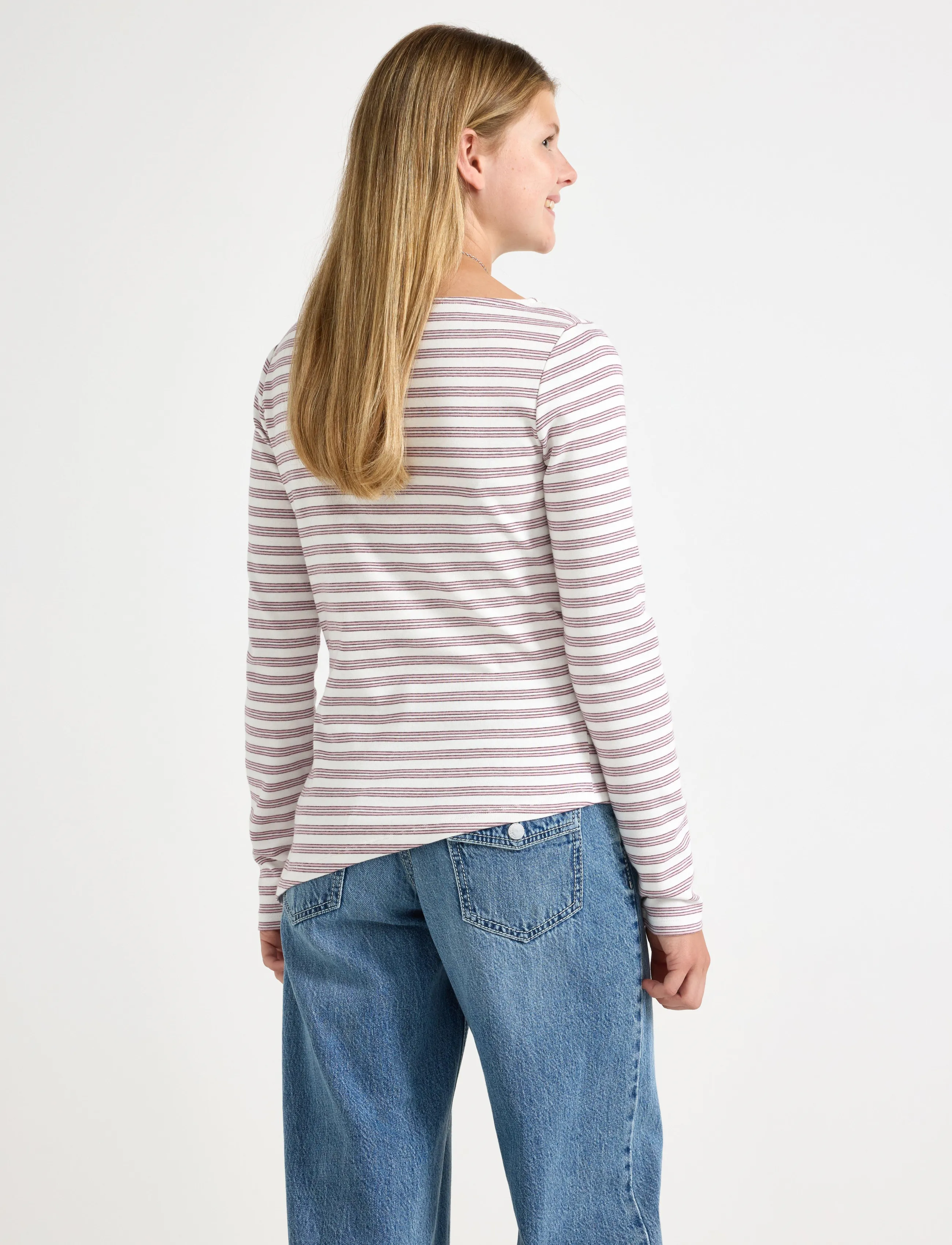 Lindex - Long-sleeved top with gatherings - långärmade t-shirts - light dusty white - 3