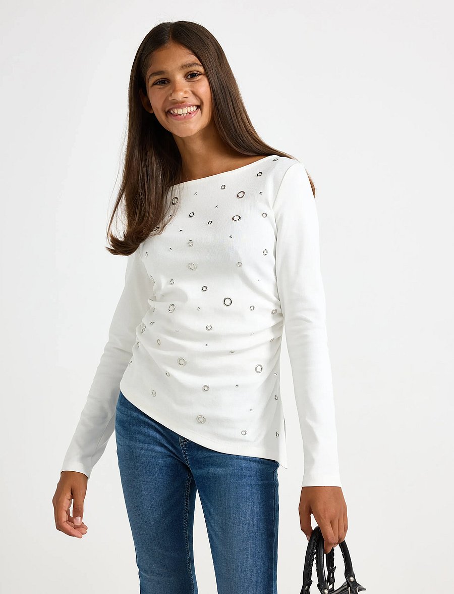 Lindex - Long-sleeved top with gatherings - langärmelig - off white - 0