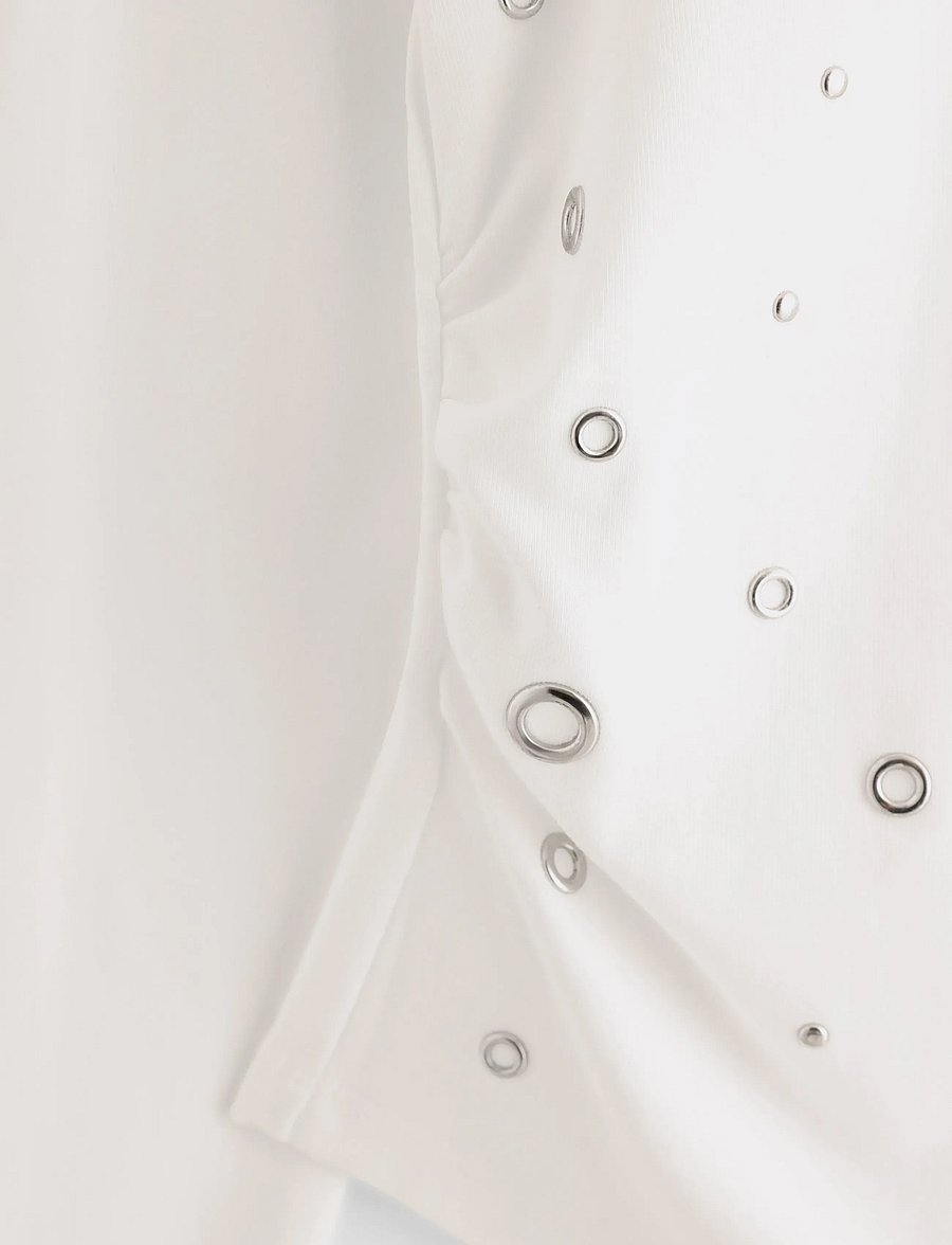 Lindex - Long-sleeved top with gatherings - langärmelig - off white - 5
