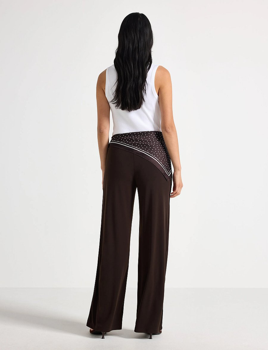 Lindex - Jersey trousers - vida byxor - dark brown - 3