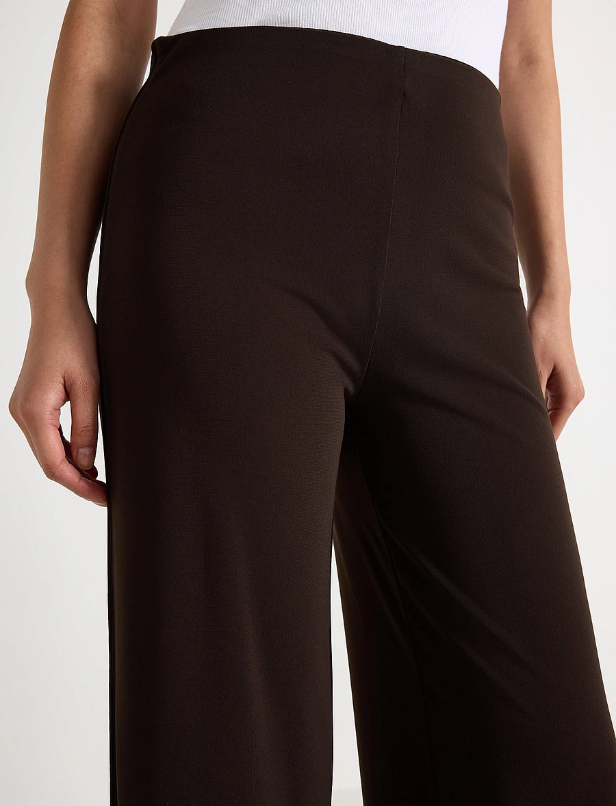 Lindex - Jersey trousers - vida byxor - dark brown - 4