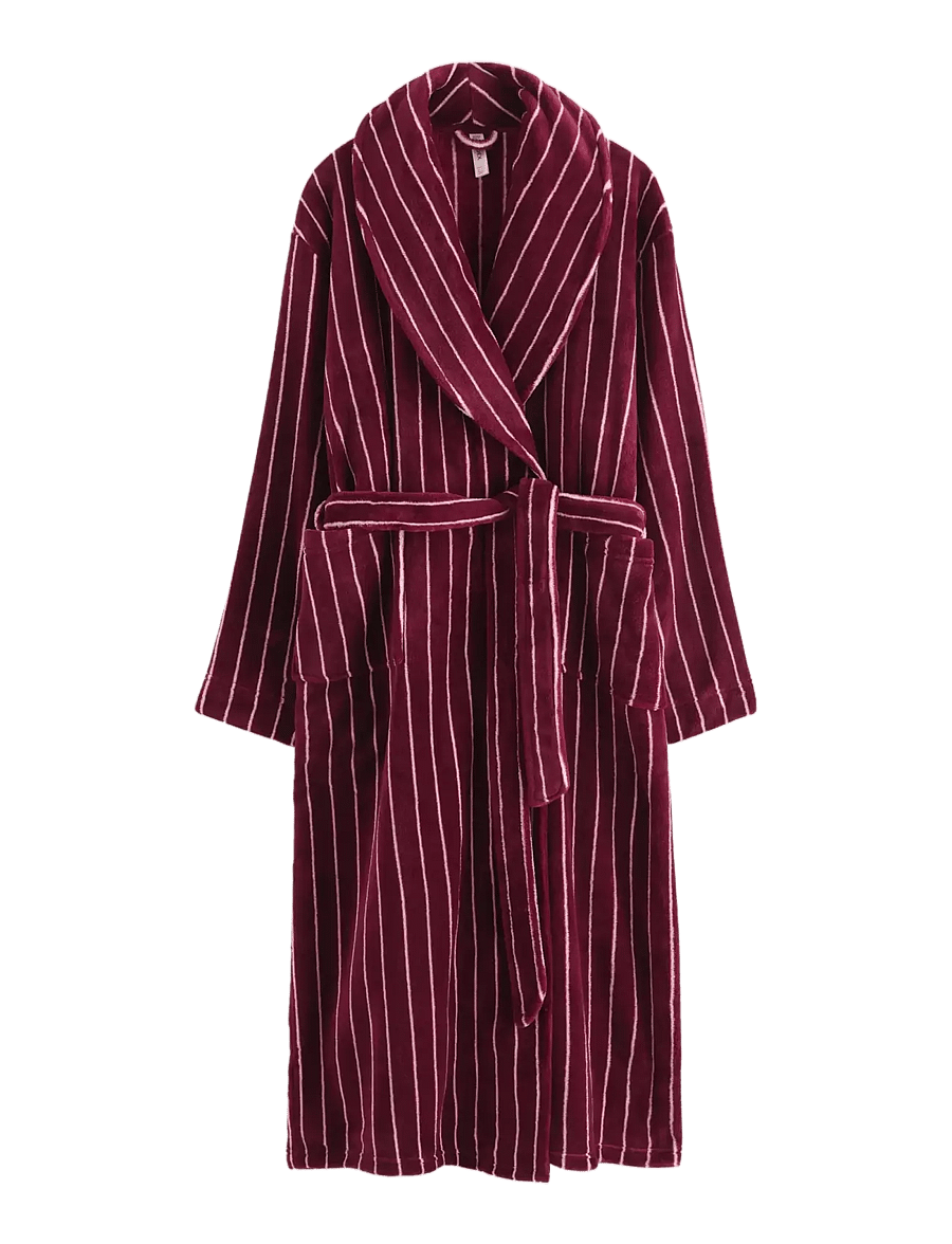 Lindex - Fleece robe - bademäntel - dark dusty red - 0