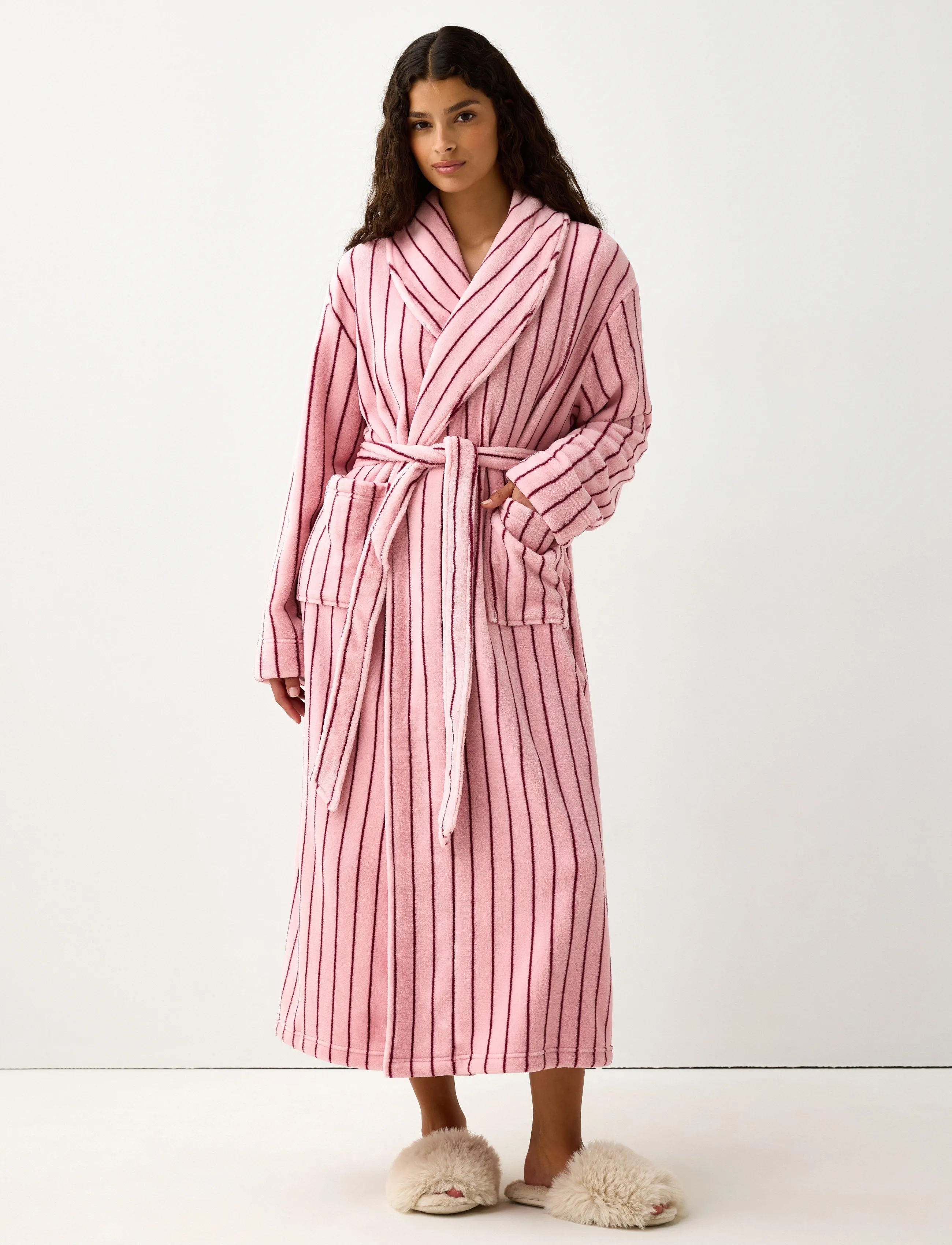 Lindex Fleece robe - Bademäntel - LIGHT PINK / pink/rose