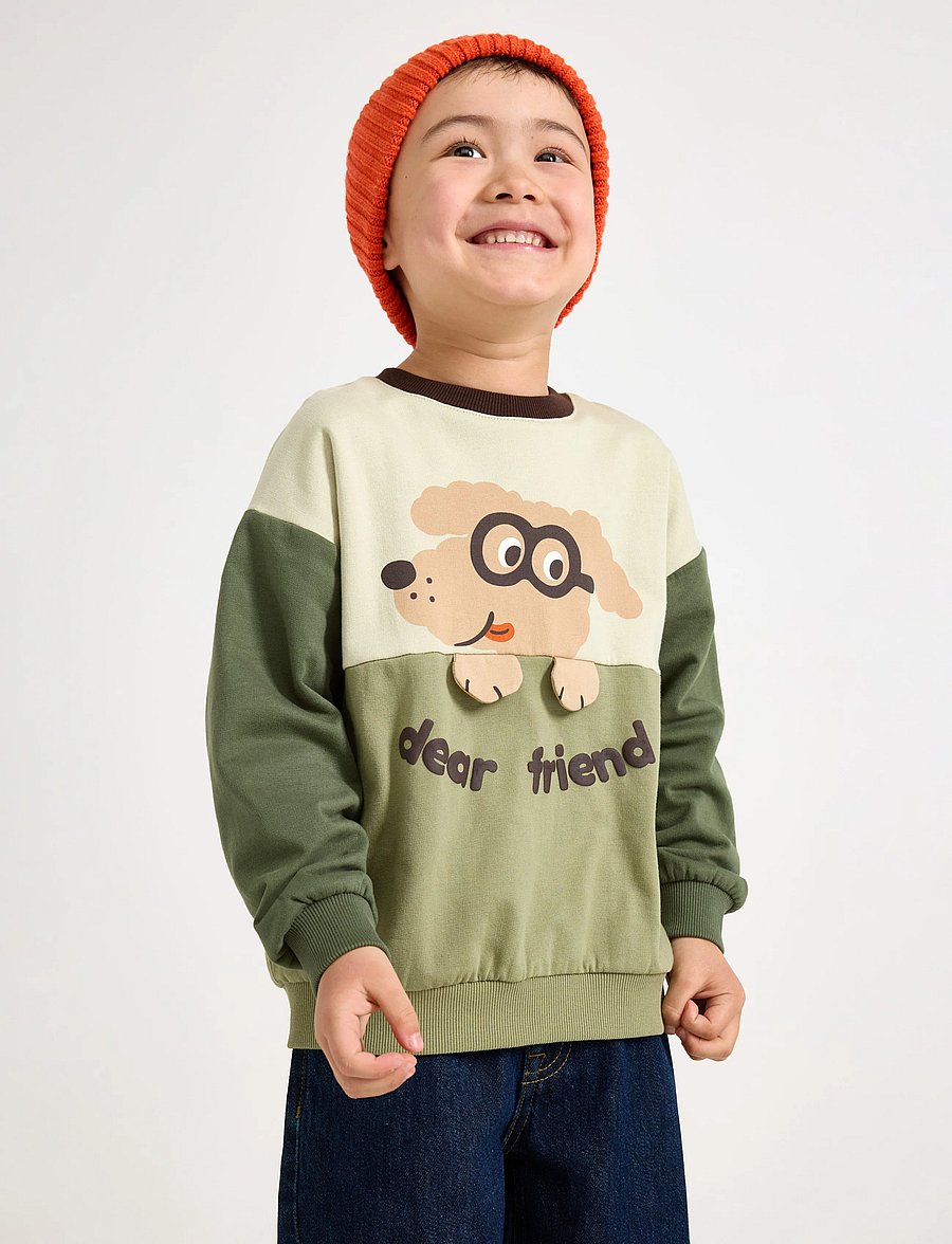 Lindex - Sweatshirt with brushed inside - sweatshirts - light dusty green - 0