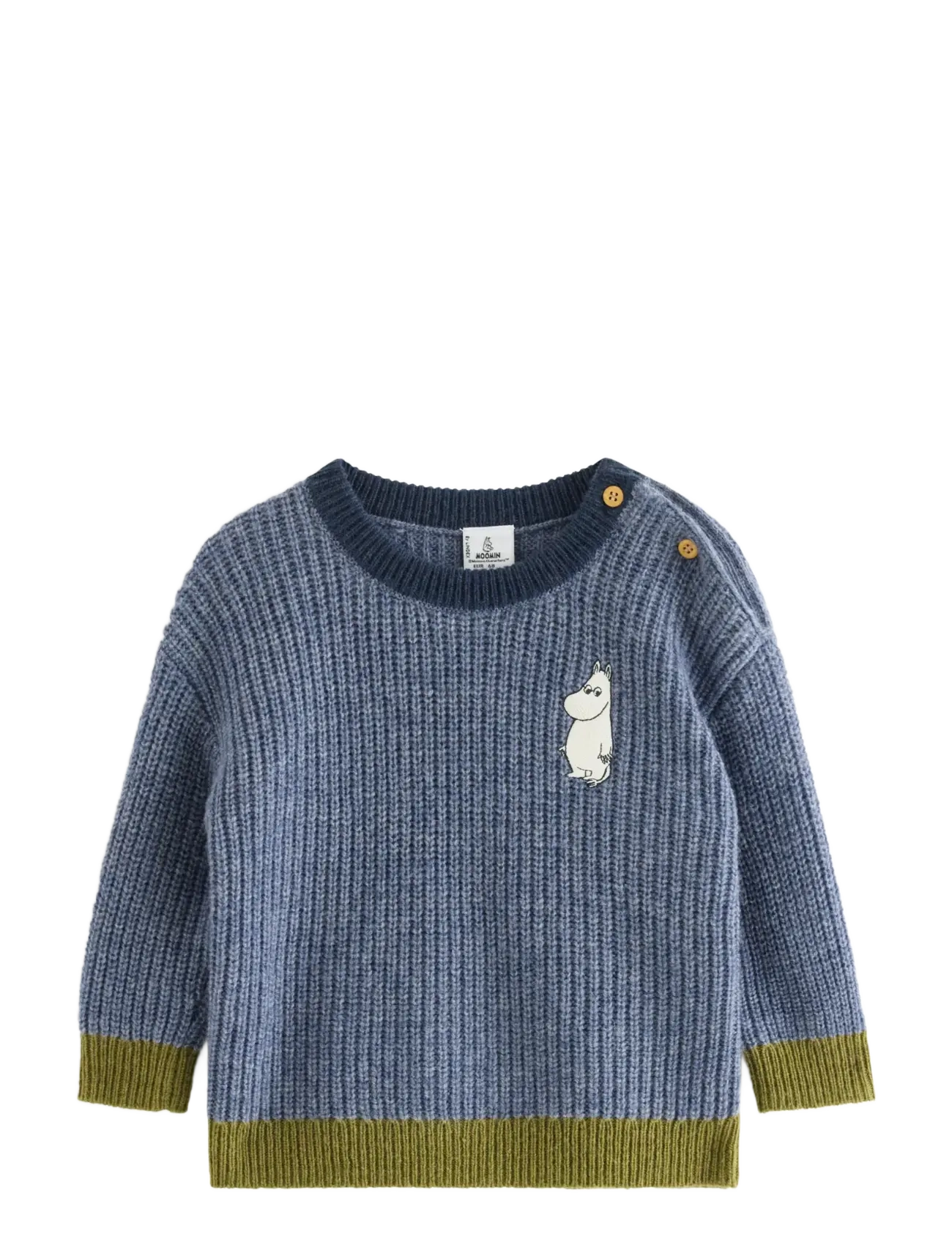 Lindex Moomin knitted jumper in wool blend - Trøjer - BLUE MELANGE / blue