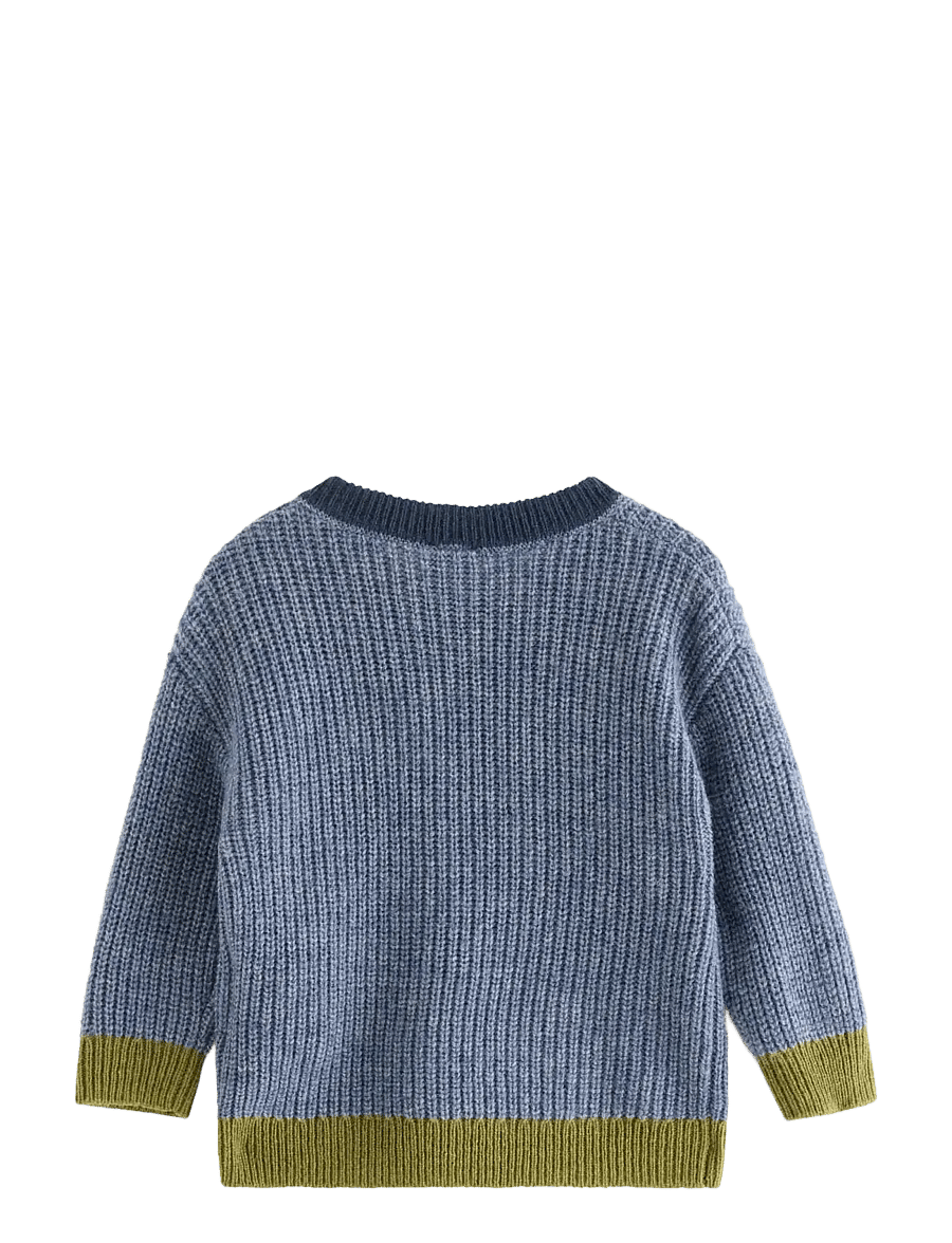 Lindex - Moomin knitted jumper in wool blend - pullover - blue melange - 1