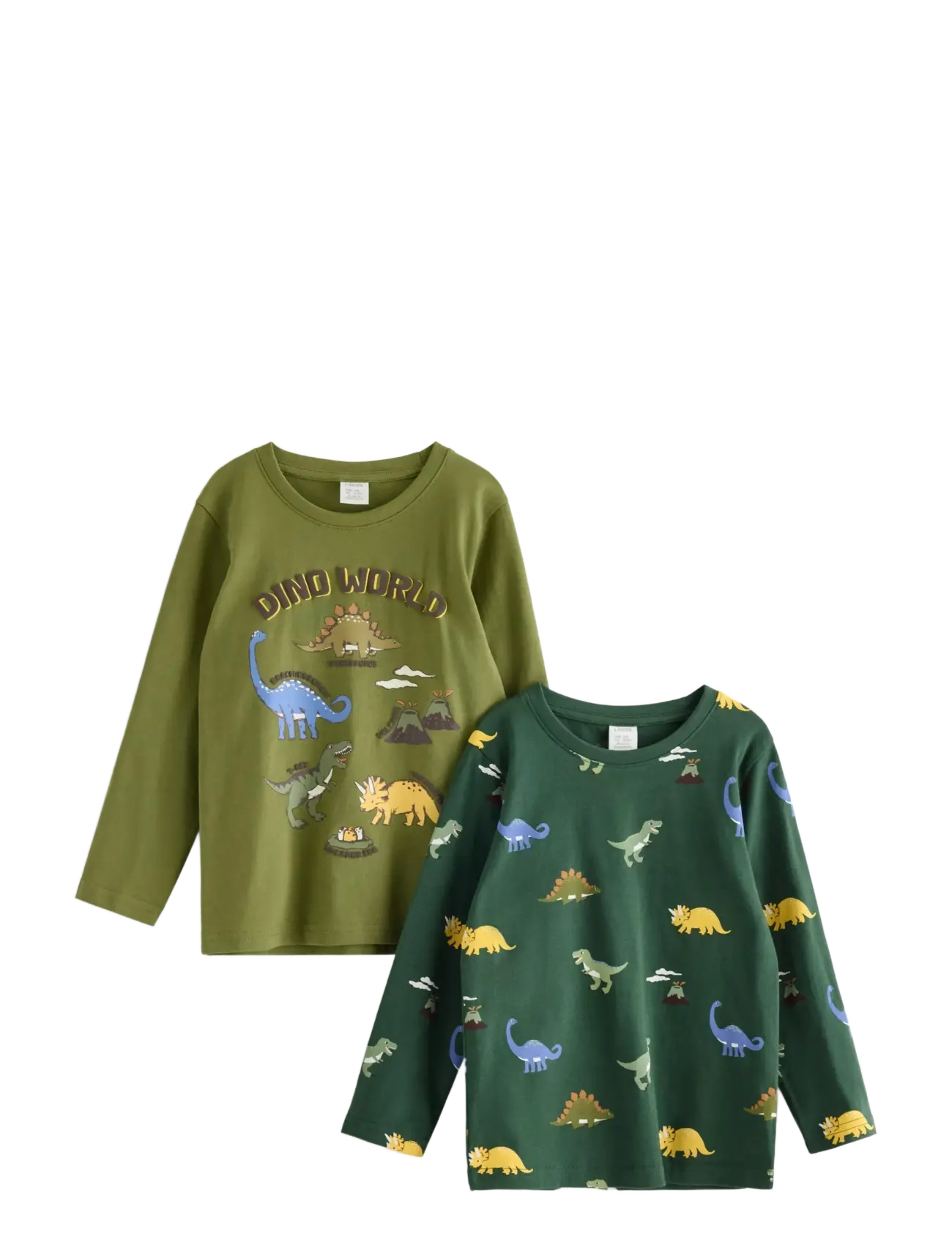 Lindex 2-pack long-sleeved tops - Oberteile - DARK DUSTY GREEN / khaki/green