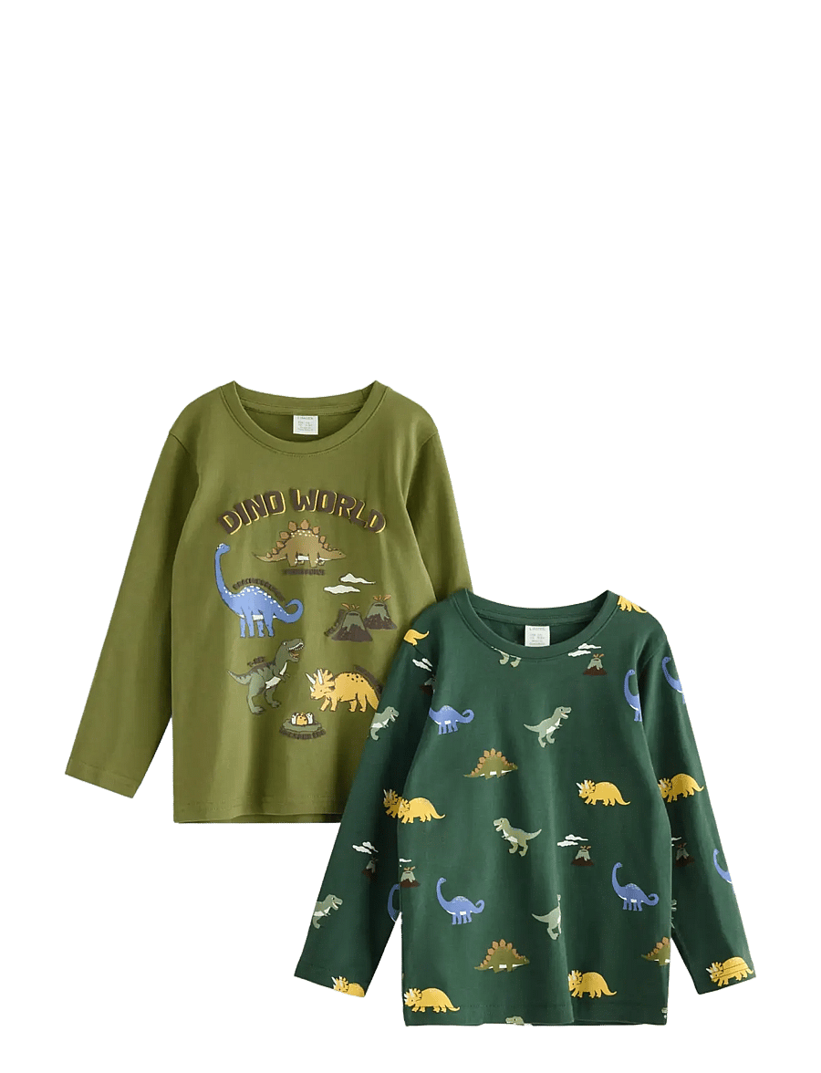Lindex - 2-pack long-sleeved tops - langärmelig - dark dusty green - 1