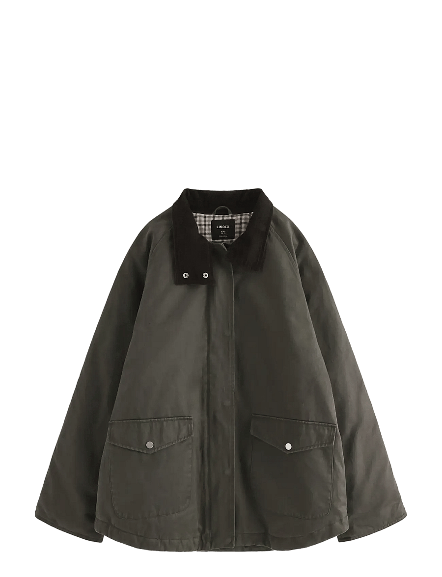 Lindex - Padded jacket with coating - dark dusty green - 0